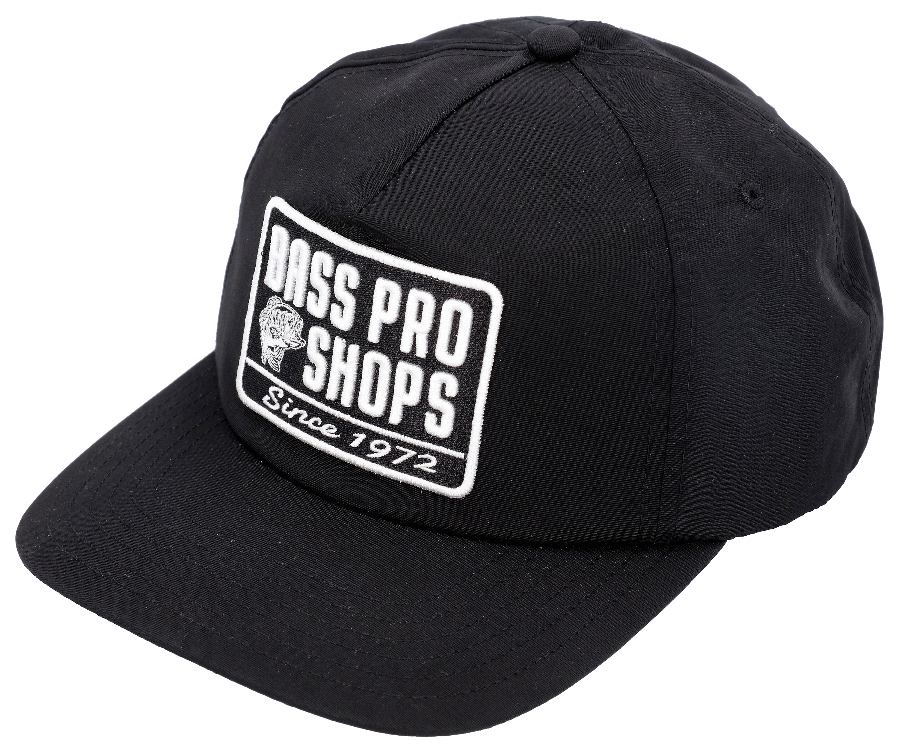 Image of Bass Pro Shops Nylon Patch Snapback Cap - Black