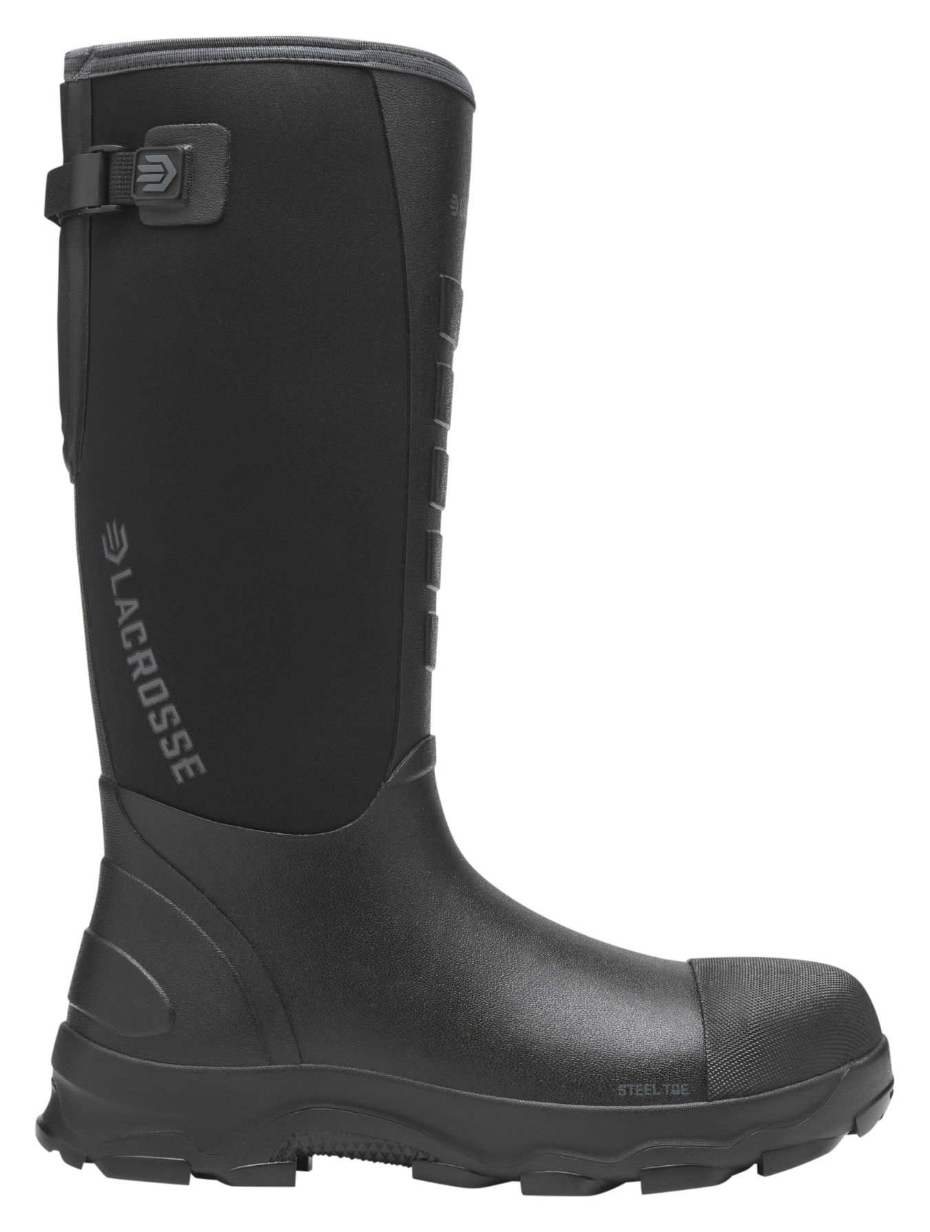 Image of LaCrosse Alpha Lite II Waterproof Steel Toe Rubber Boots for Men - Black - 10M