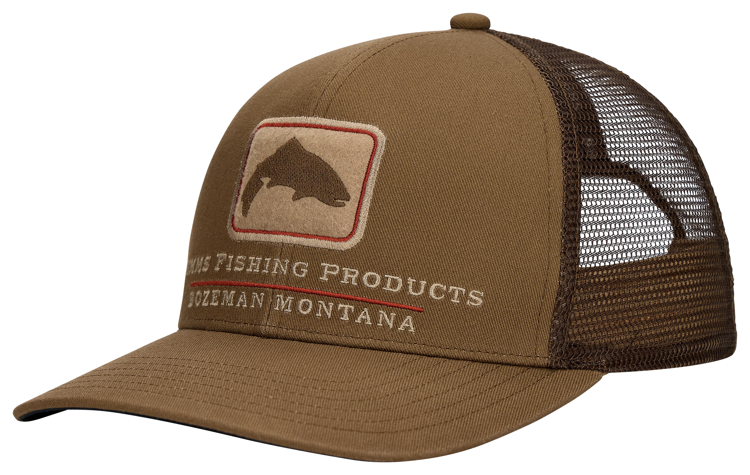 Image of Simms Double Haul Icon Bass Logo Trucker Cap - Jasper