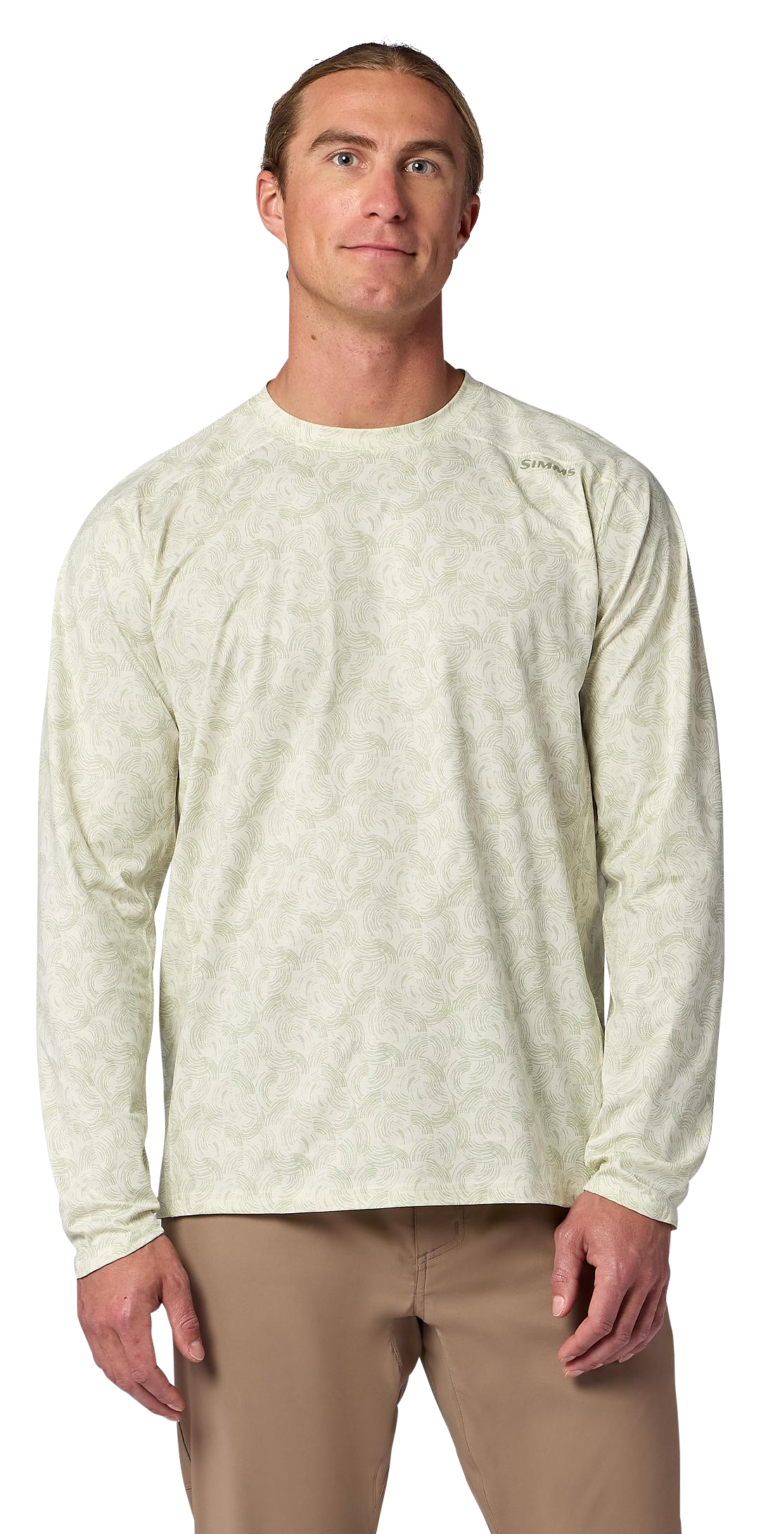 Image of Simms SolarFlex Crew Long-Sleeve Shirt - Half Moon Pale Pine