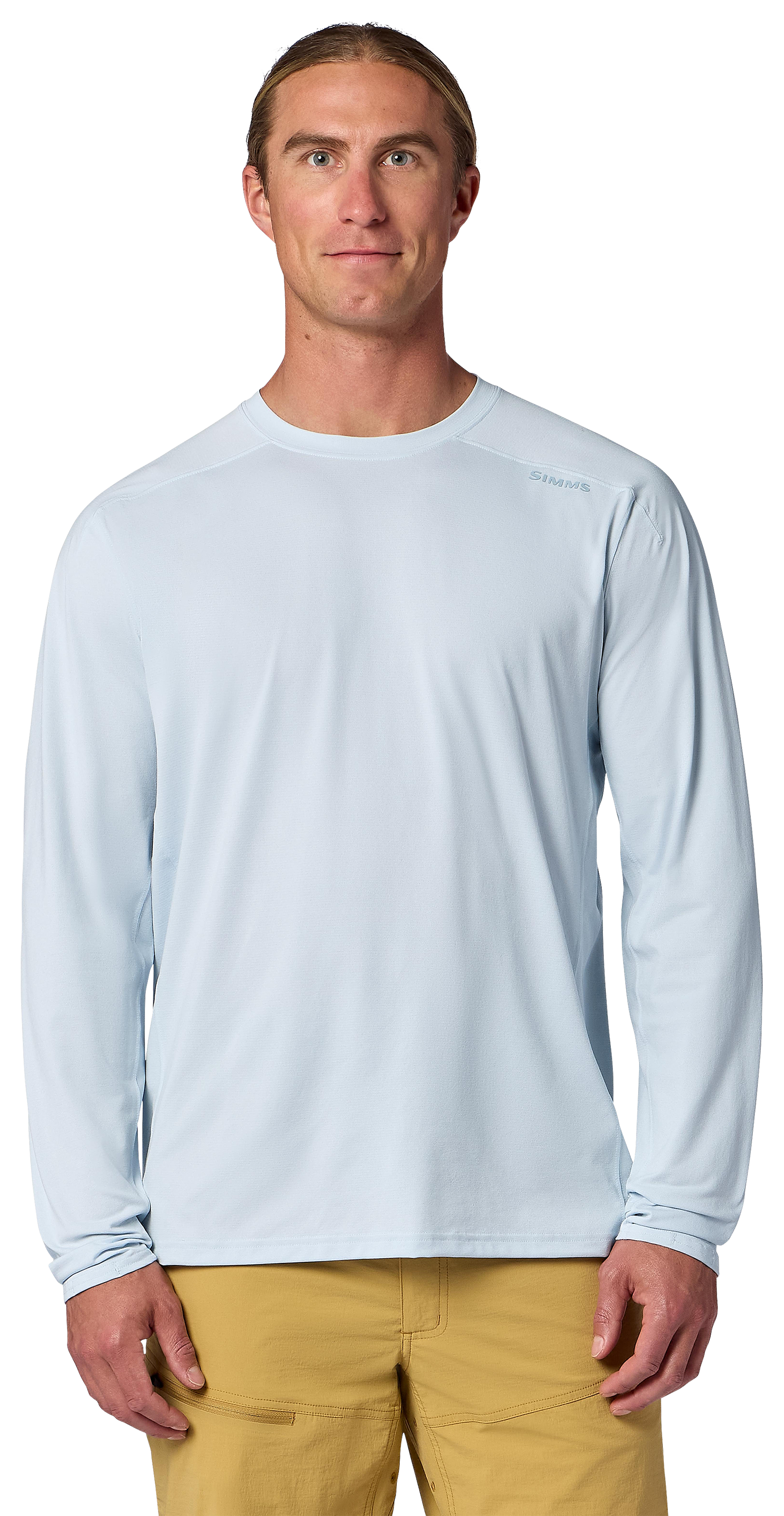 Image of Simms SolarFlex Crew Long-Sleeve Shirt - Bimini Blue