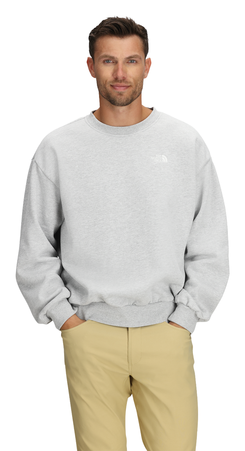 Image of The North Face Evolution Simple Dome Oversized Crew-Neck Pullover - Pale Gray Heather