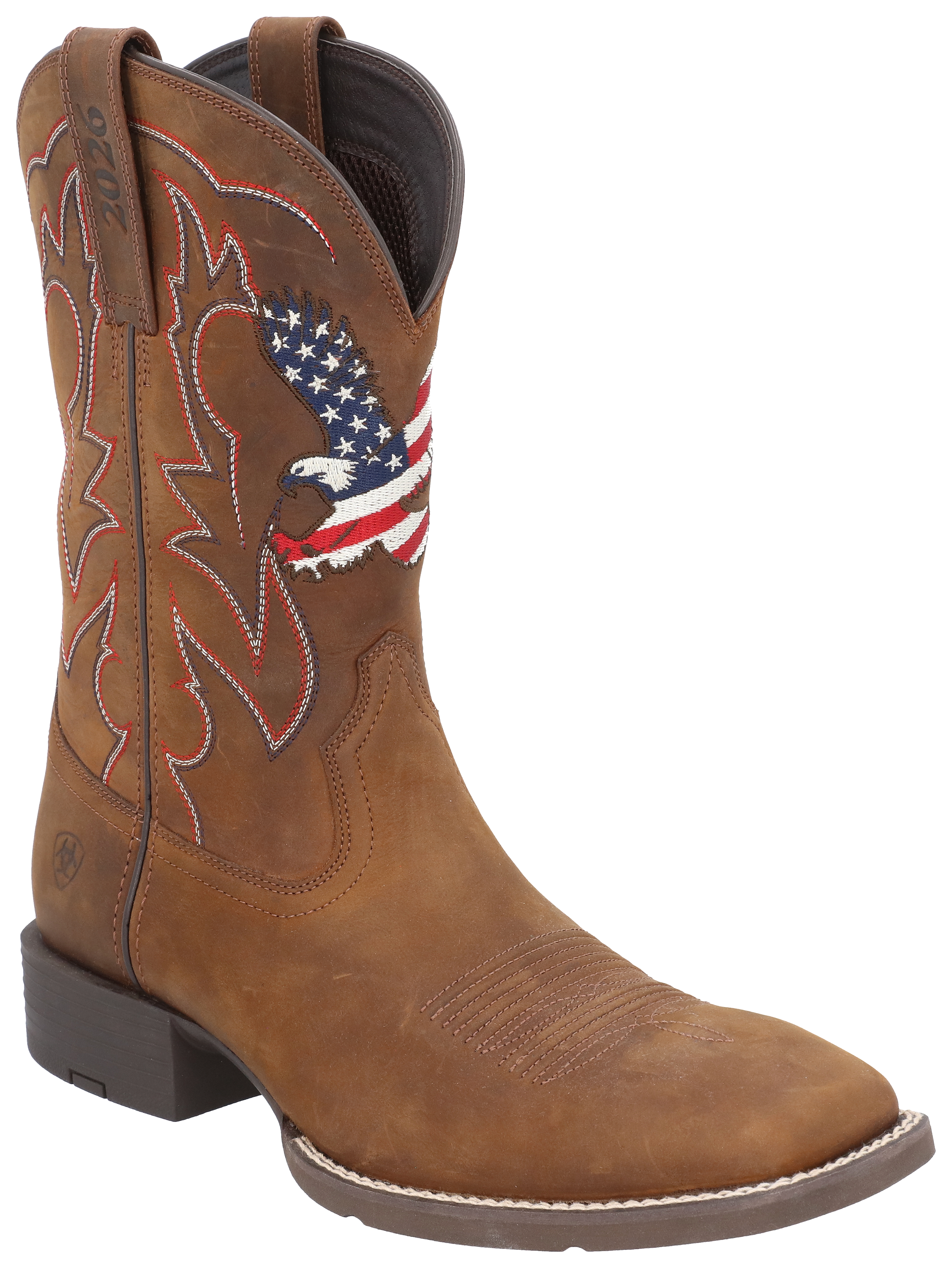 Image of Ariat Sport Liberty Eagle Western Boots for Men - Distressed Brown
