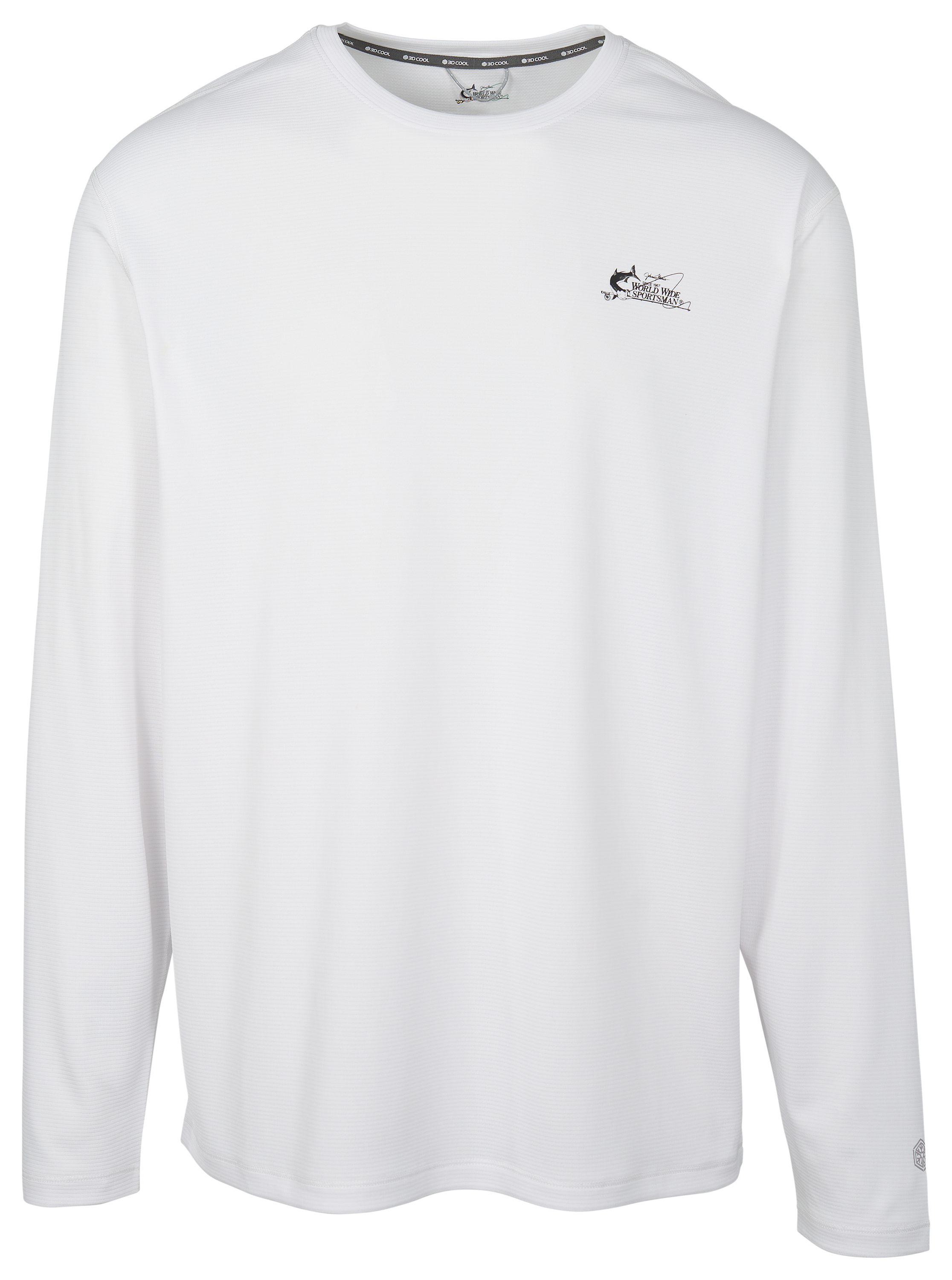 Image of World Wide Sportsman 3D Cool Logo Casting Long-Sleeve T-Shirt - Bright White