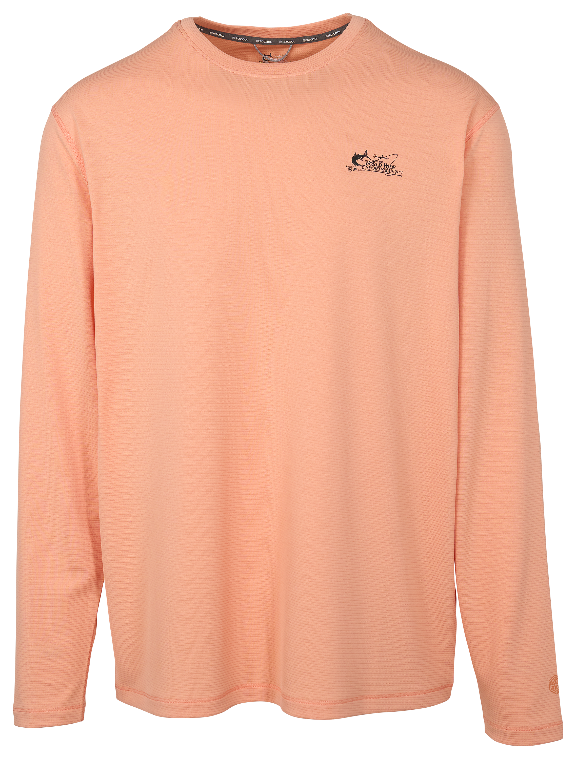 Image of World Wide Sportsman 3D Cool Logo Casting Long-Sleeve T-Shirt - Peach