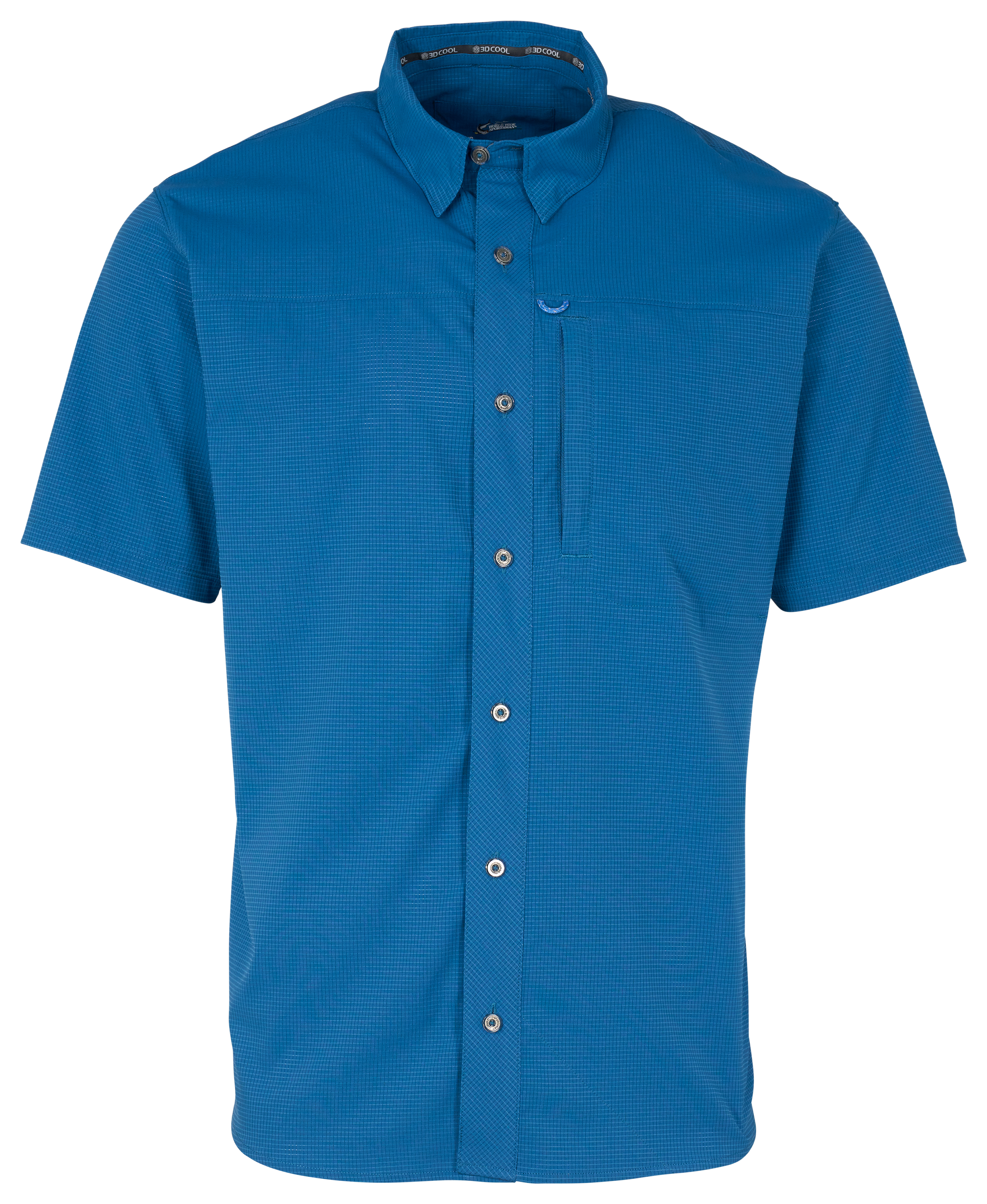 Image of World Wide Sportsman Seacrest Short-Sleeve Button-Down Shirt - Dark Blue