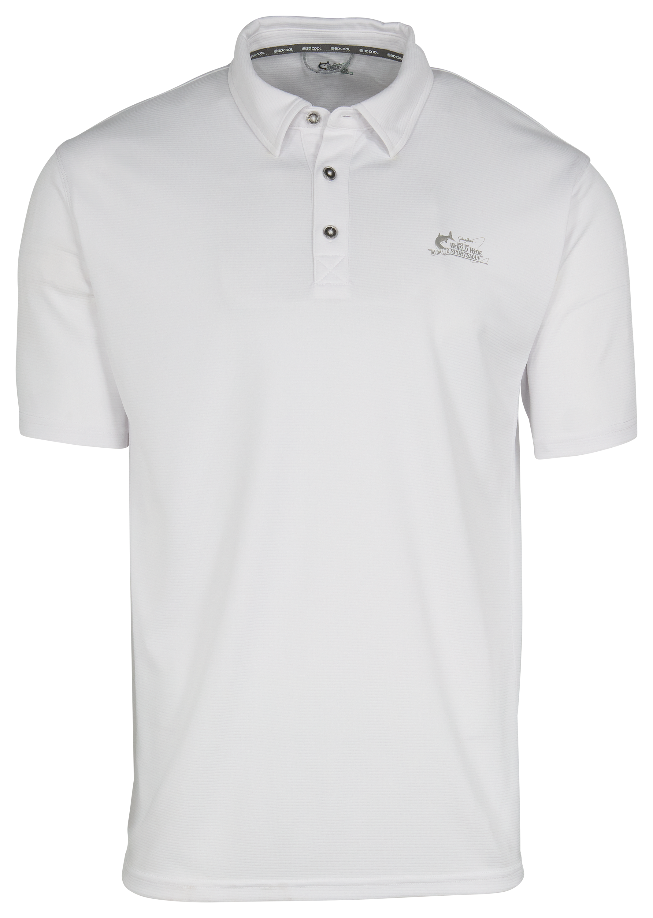 Image of World Wide Sportsman 3D Cool Knitted Short-Sleeve Polo - White