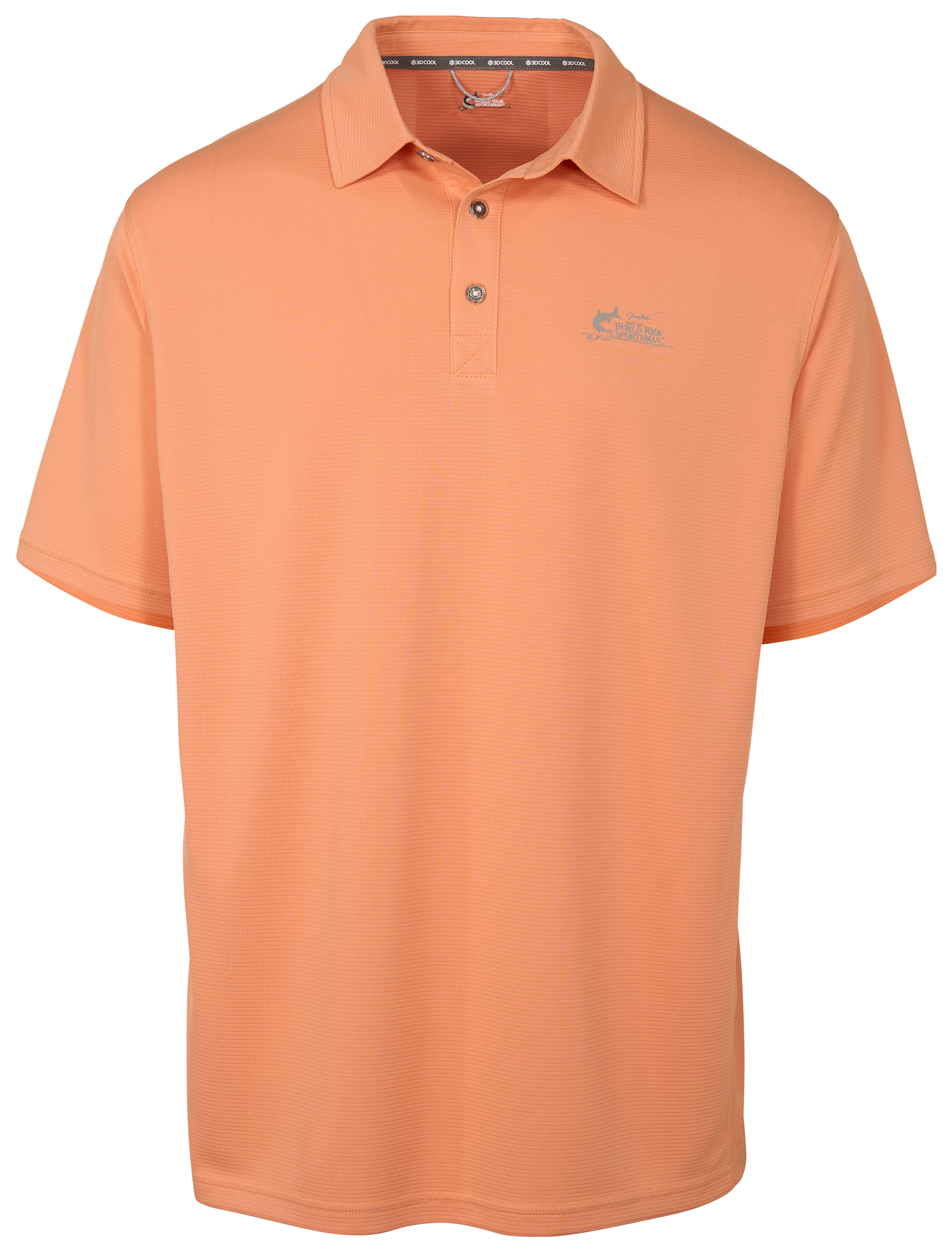 Image of World Wide Sportsman 3D Cool Knitted Short-Sleeve Polo - Copper Tan