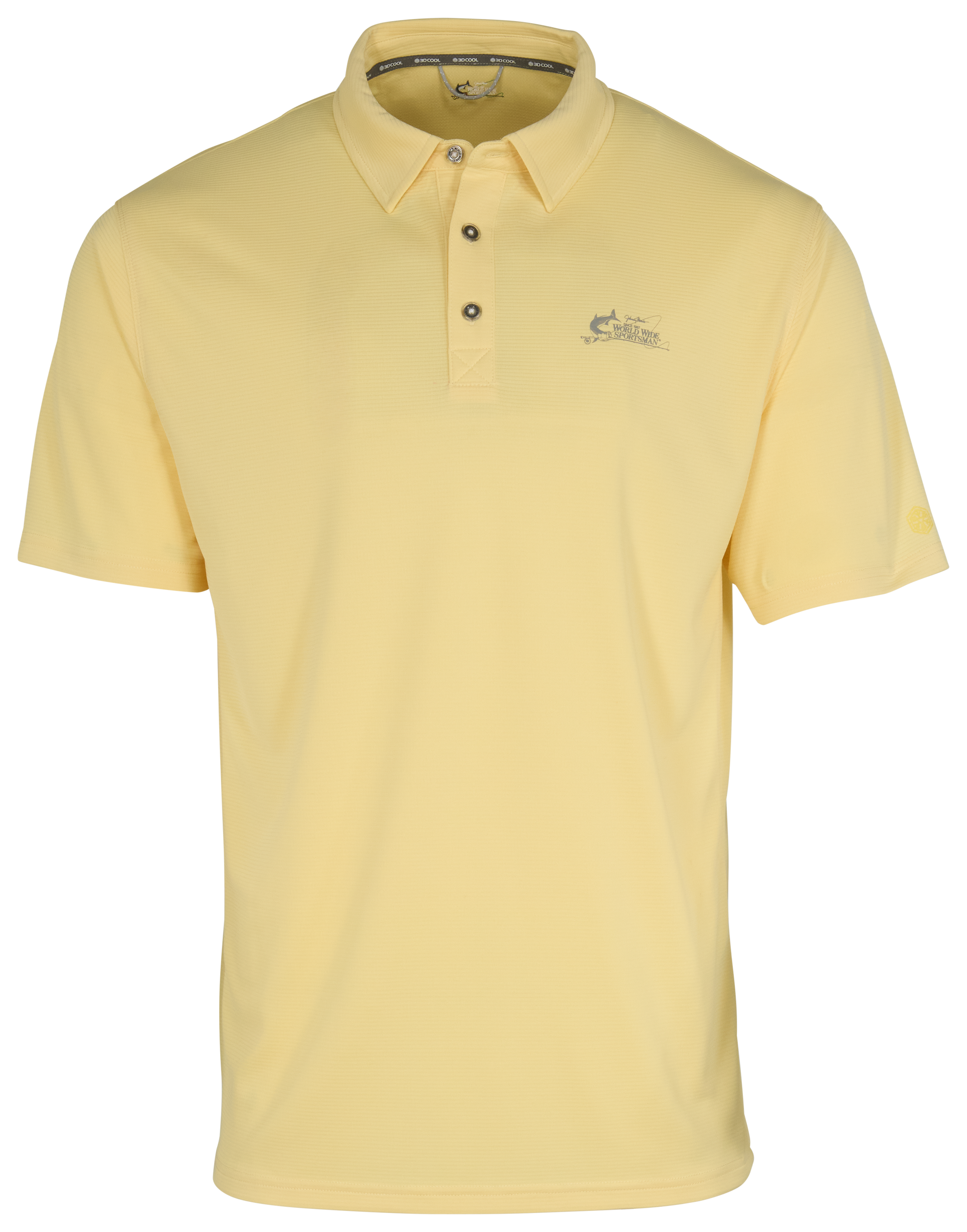 Image of World Wide Sportsman 3D Cool Knitted Short-Sleeve Polo - Pale Yellow