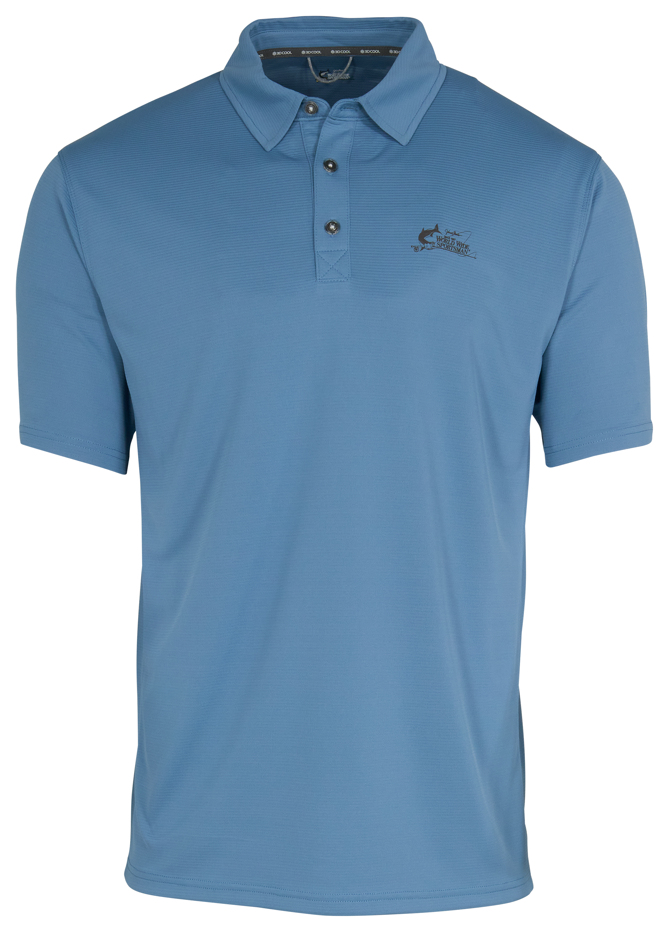 Image of World Wide Sportsman 3D Cool Knitted Short-Sleeve Polo - Blue Shadow