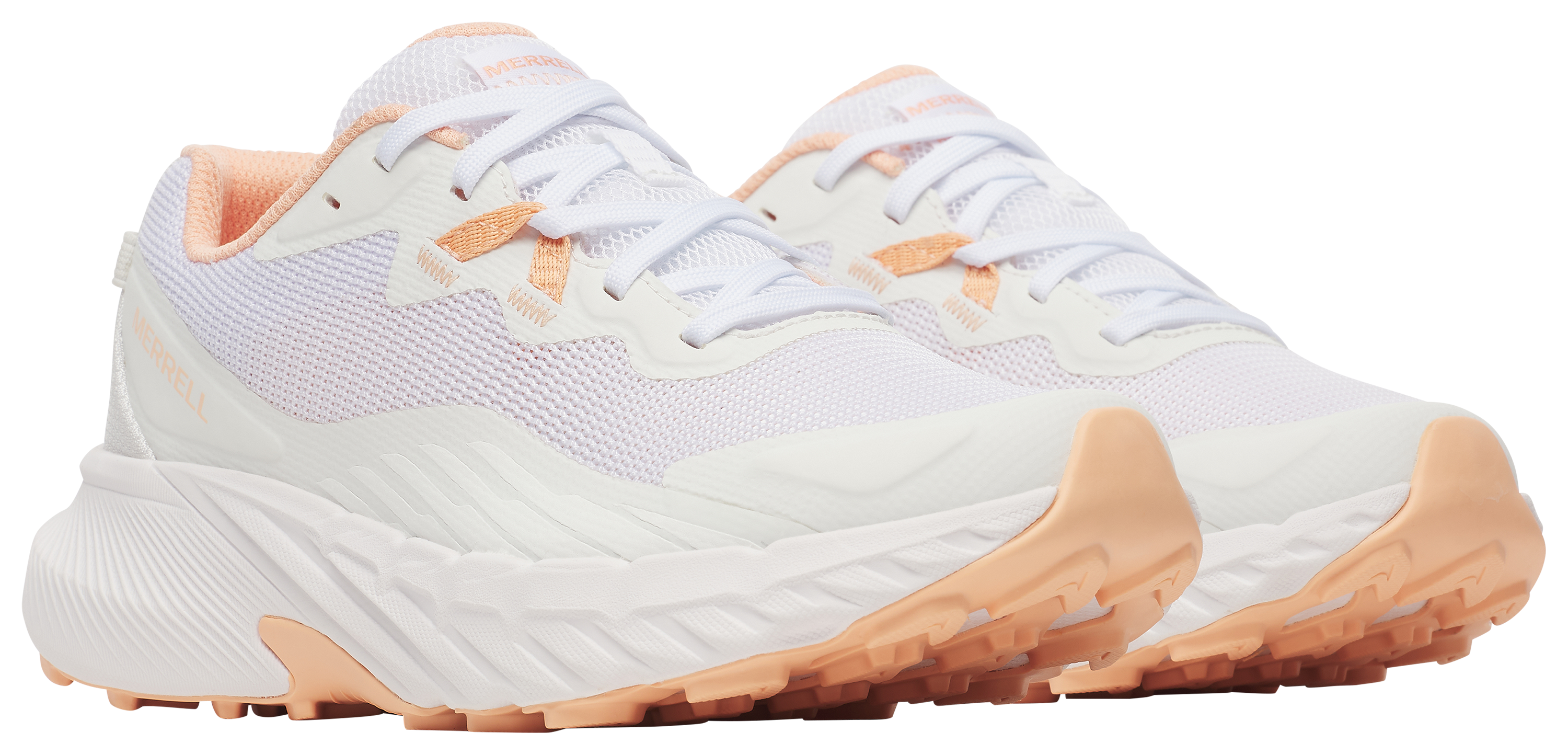 Image of Merrell Agility Trail Running Shoes for Women - White/Peach
