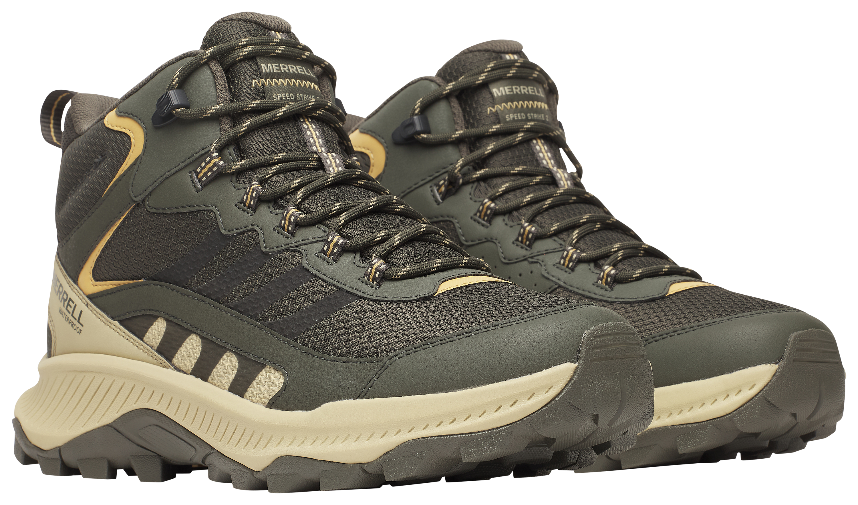 Image of Merrell Speed Strike 2 Mid Waterproof Hiking Boots for Men - Beluga - 9.5M