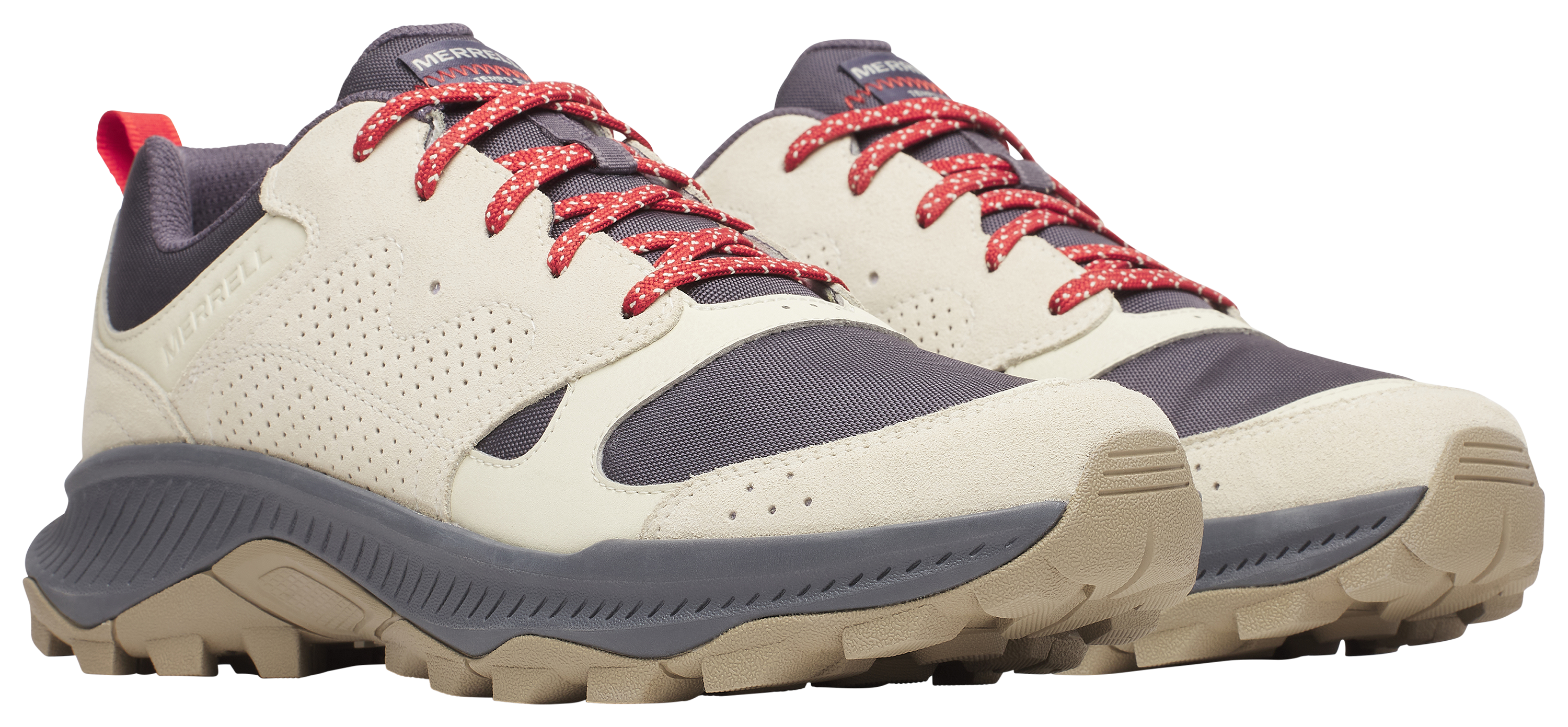 Image of Merrell Tempo Sol Athletic Hiking Shoes for Men - Stucco/Comet - 10.5M