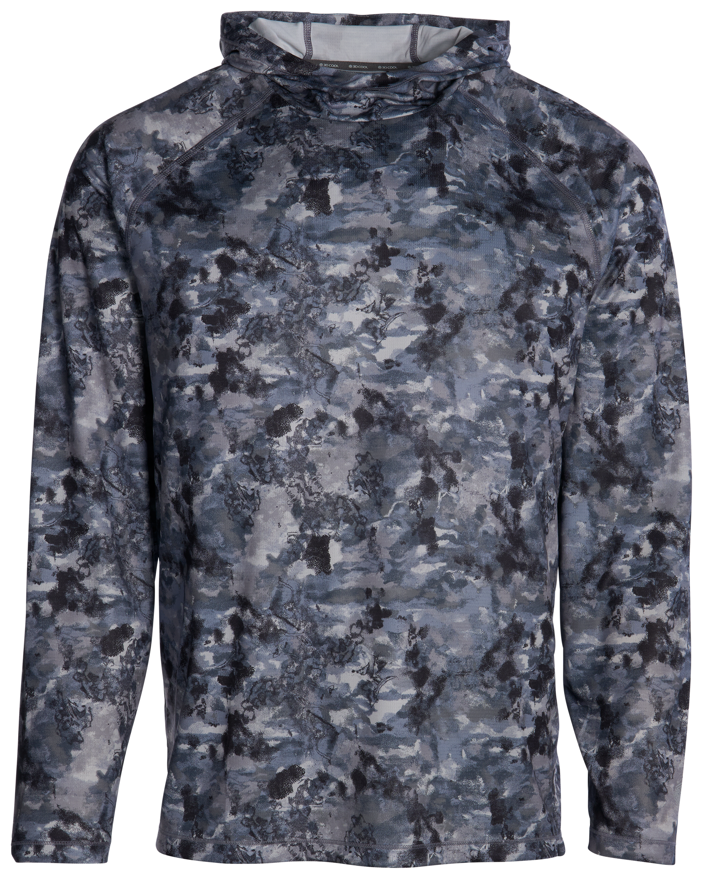 Image of Ascend 3D Cool Long-Sleeve Hoodie - Gray Abstract