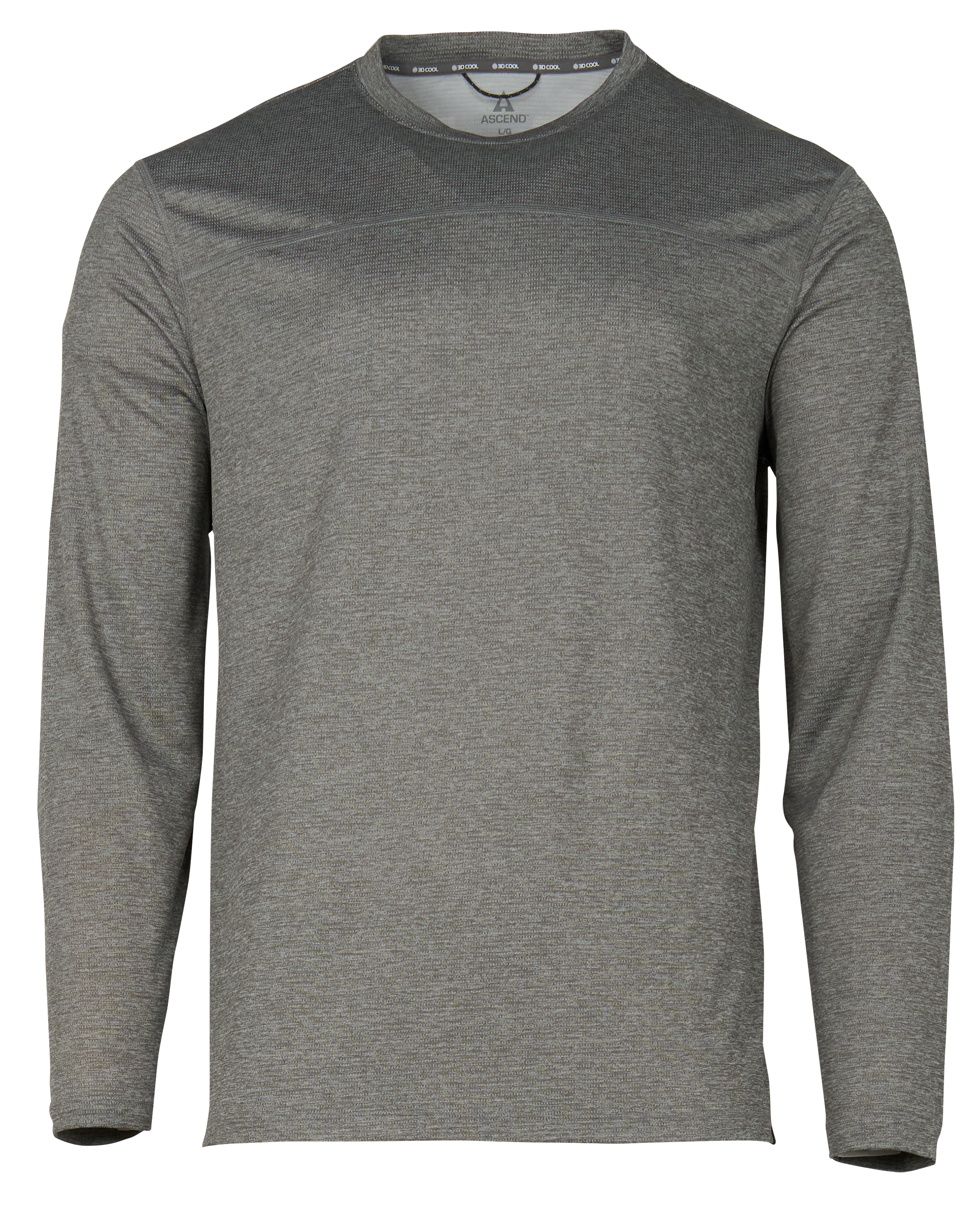 Image of Ascend 3D Cool Knit Crew-Neck Long-Sleeve Shirt - Gray Matter