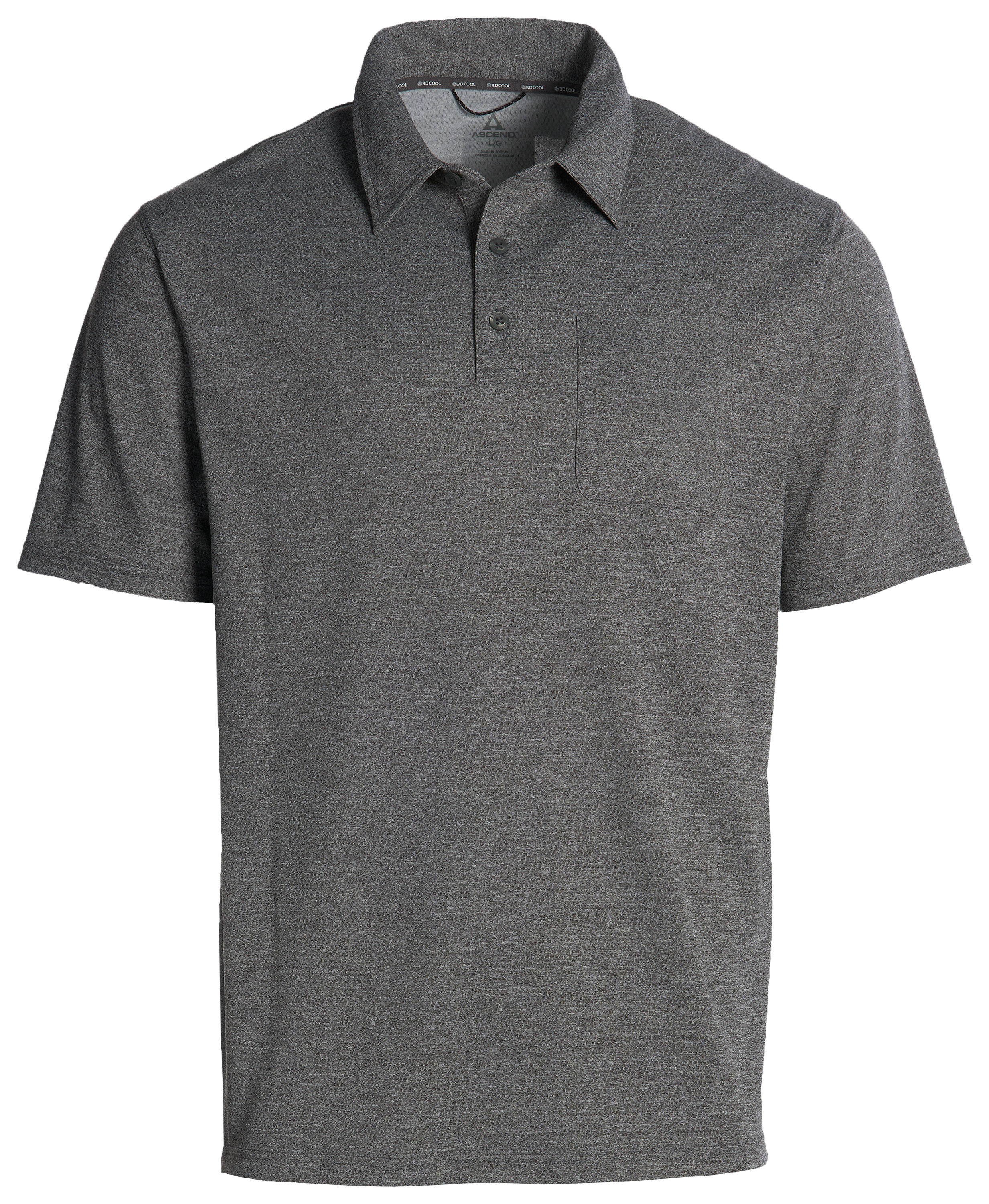 Image of Ascend 3D Cool Knit Short-Sleeve Pocket Polo - Gray Matter