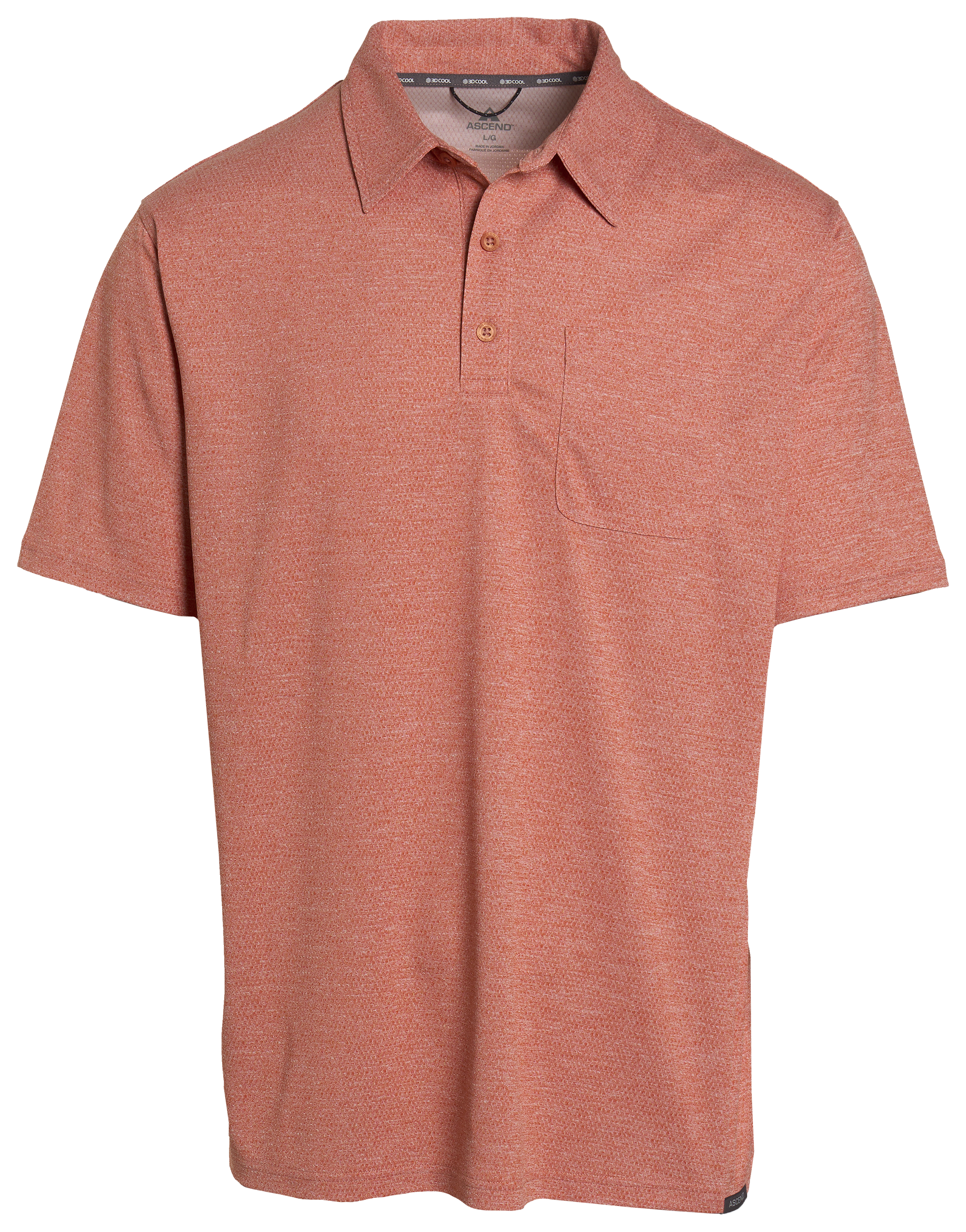 Image of Ascend 3D Cool Knit Short-Sleeve Pocket Polo - Auburn
