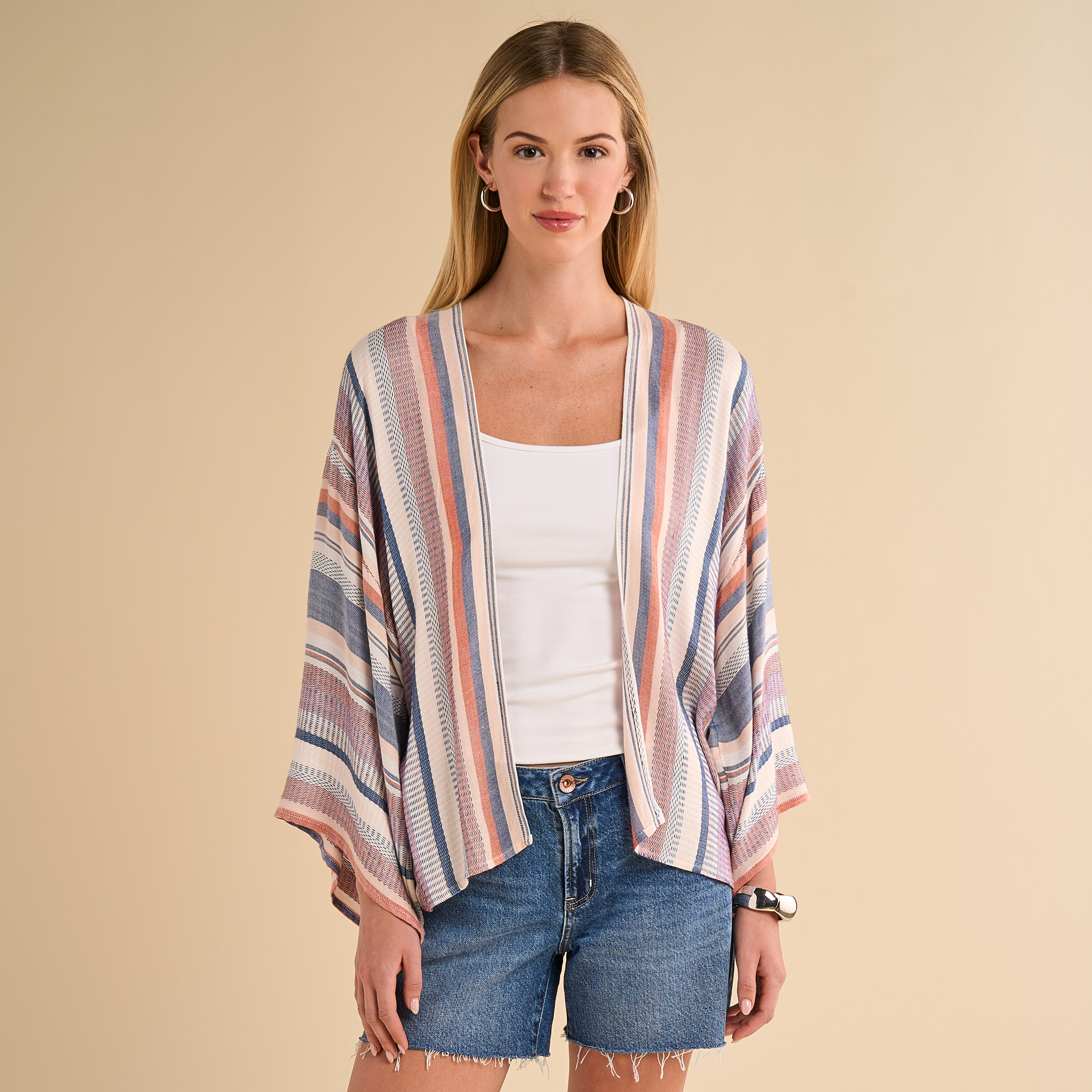 Image of Natural Reflections Sailor Stripe Kimono
