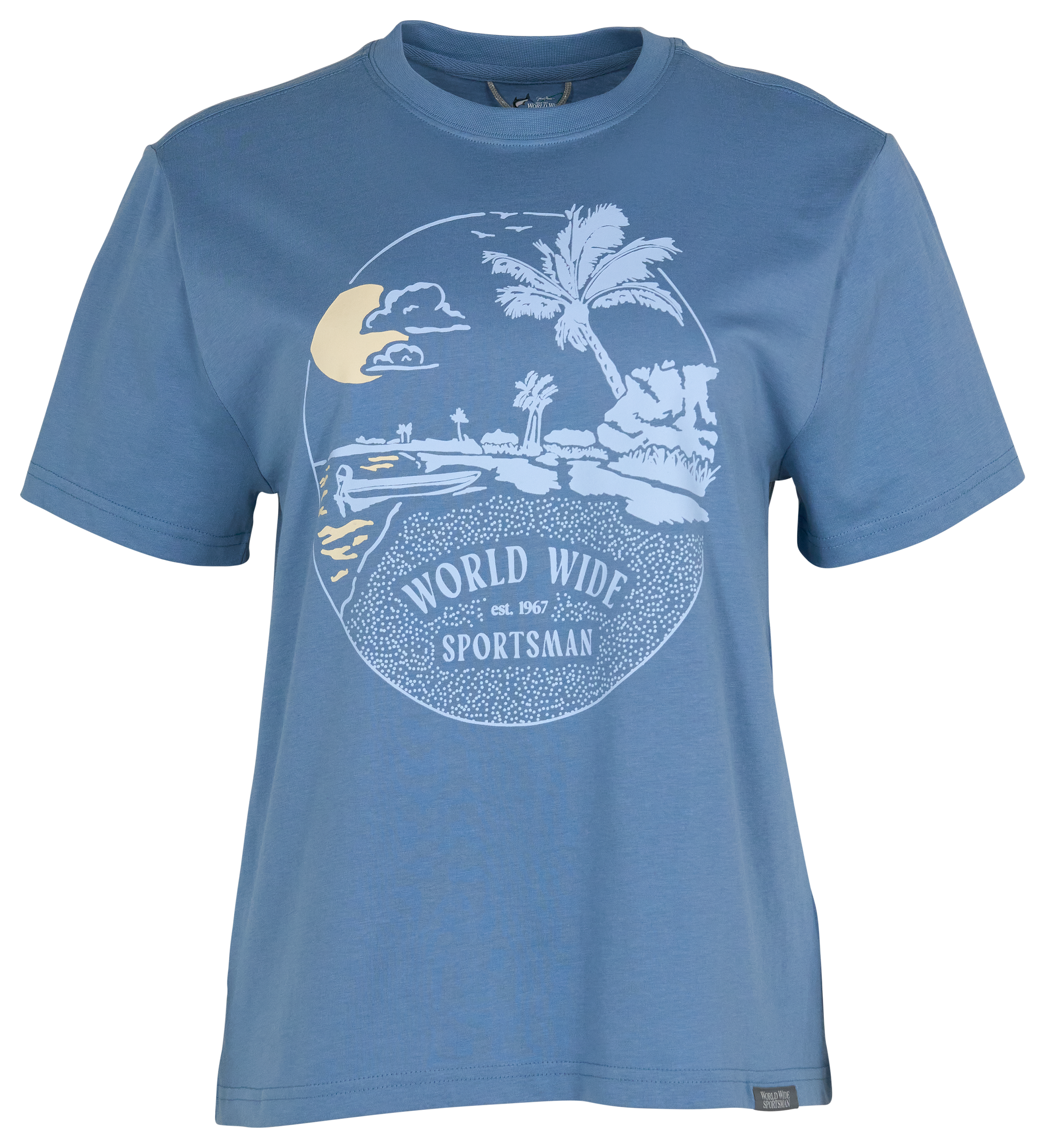Image of World Wide Sportsman Beach Graphic Short-Sleeve T-Shirt - Blue Shadow