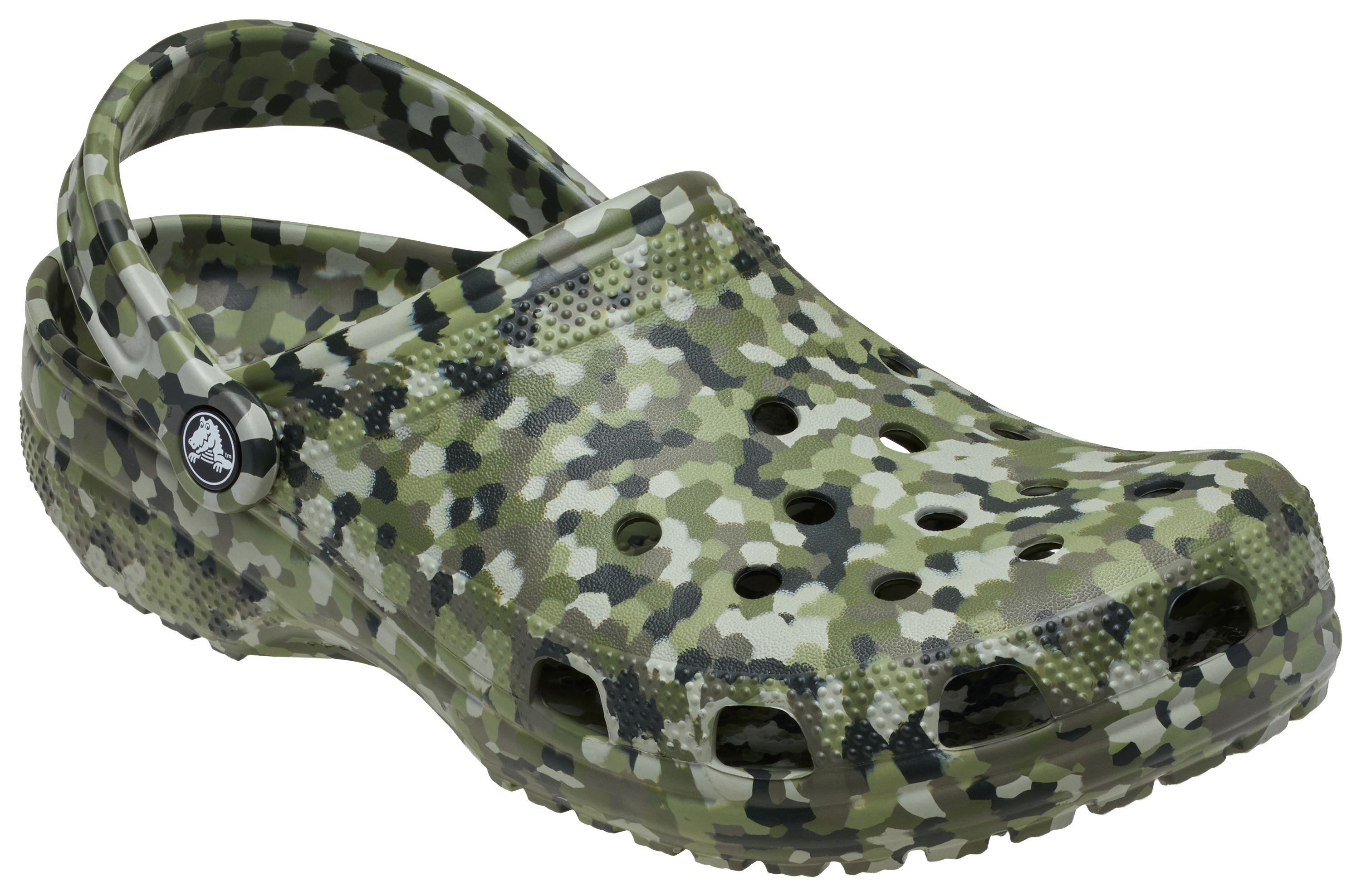 Image of Crocs Classic Confetti Clogs for Men - Army Green