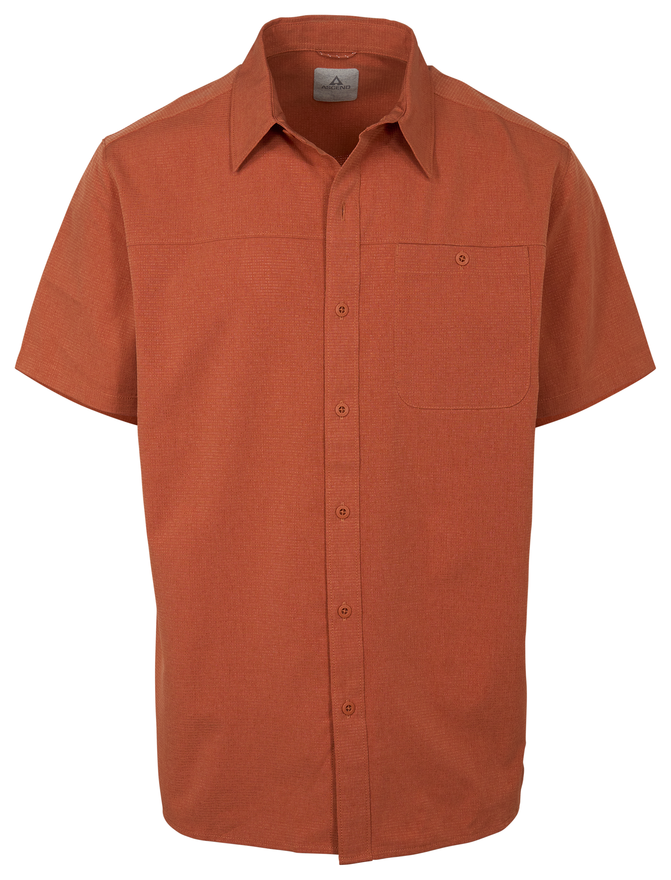 Image of Ascend Zephyr Button-Down Short-Sleeve Shirt - Auburn