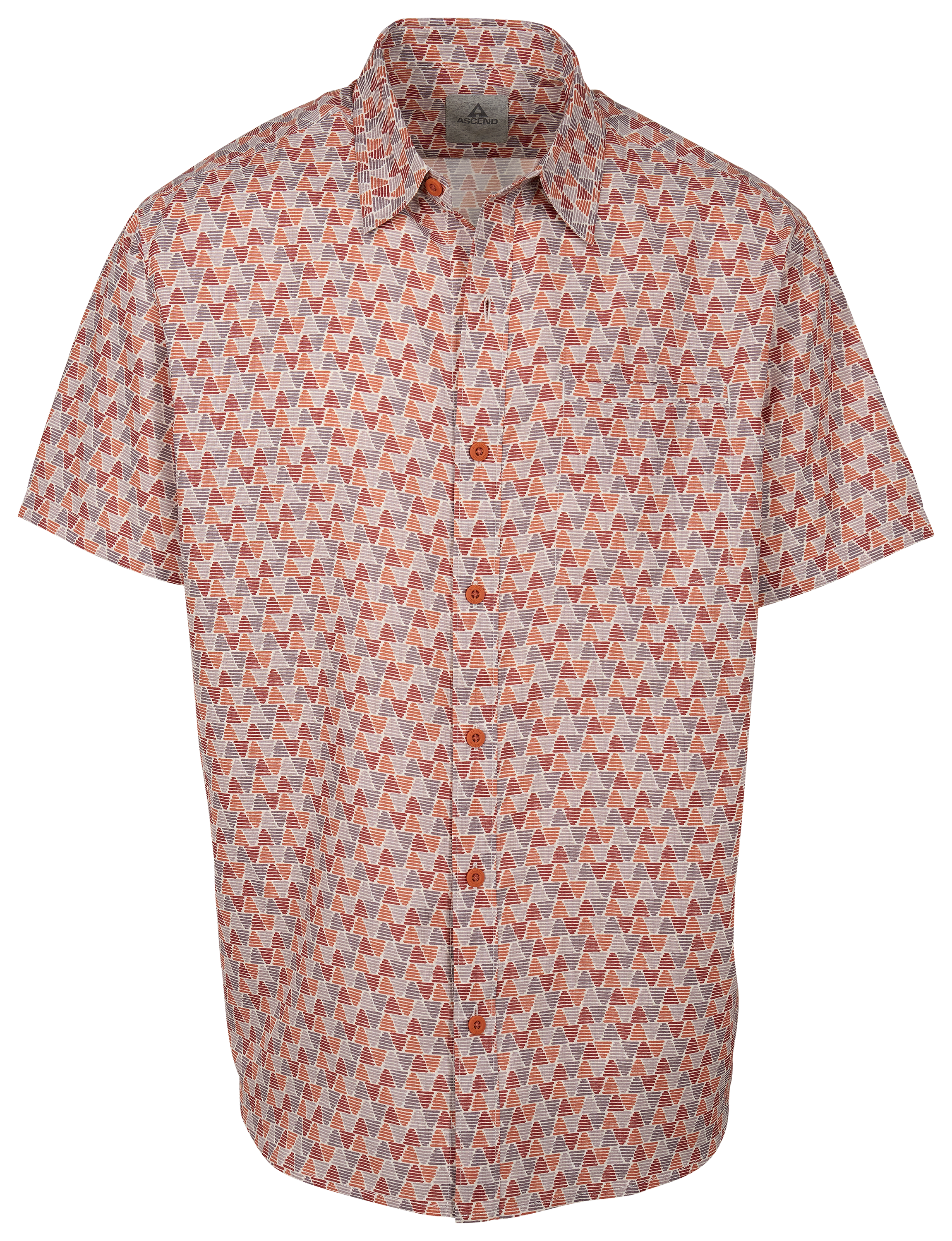 Image of Ascend Fireside Woven Short-Sleeve Button-Down Shirt - Auburn Triangle