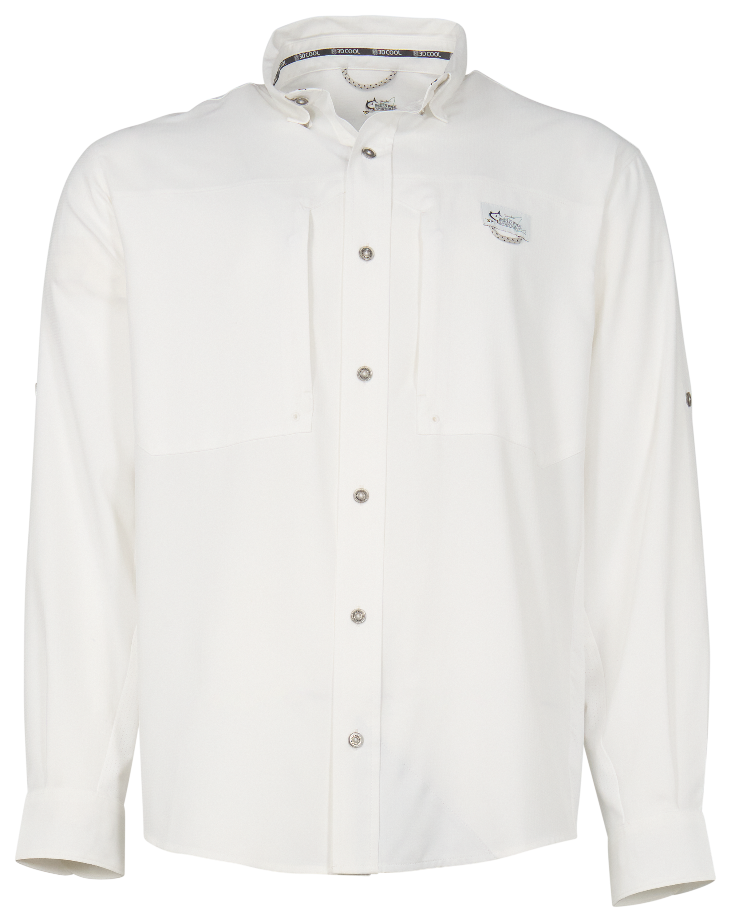 Image of World Wide Sportsman Hybrid Long-Sleeve Fishing Shirt - Bright White