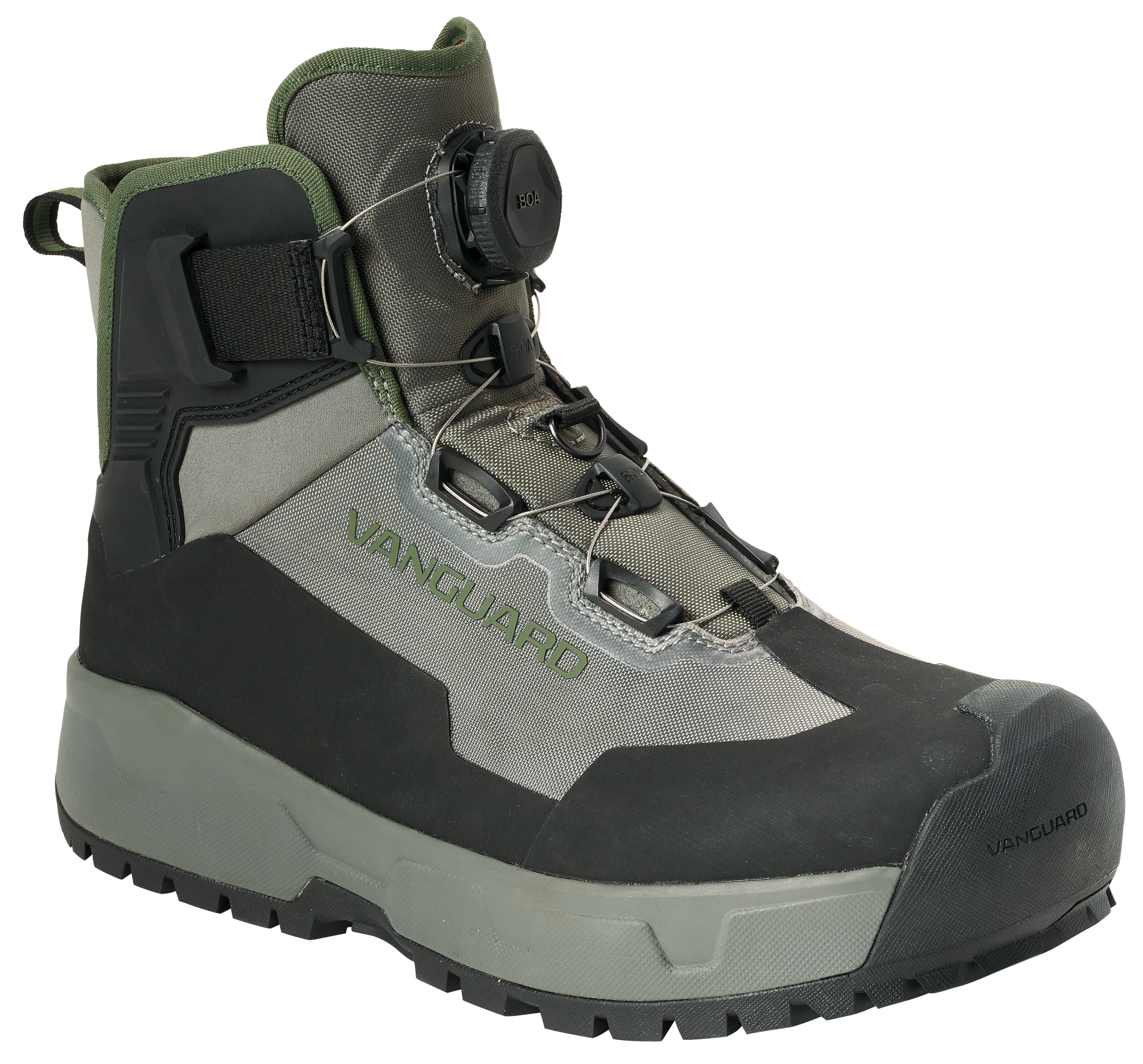 Image of White River Fly Shop Vanguard BOA Wading Boots for Men - Gray/Black