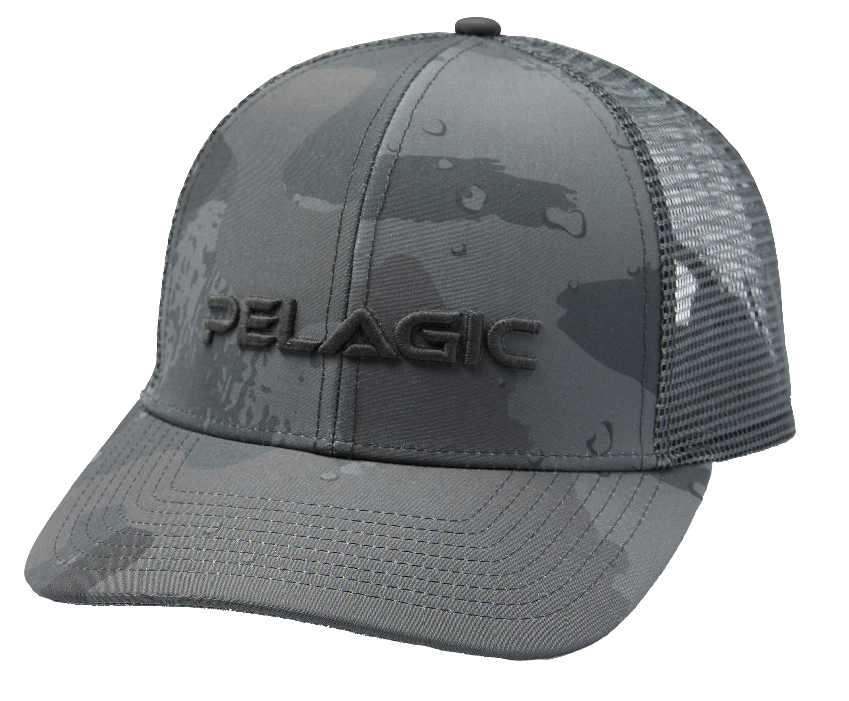 Image of Pelagic Flybridge Brushed Camo Trucker Cap - Graphite