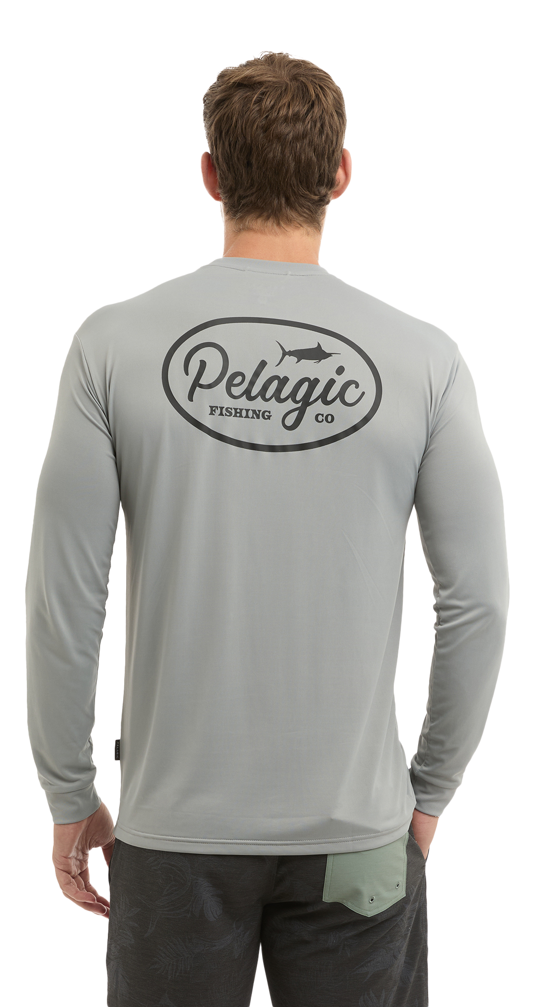 Image of Pelagic Aquatek Circled Graphic Long-Sleeve Shirt - Grey