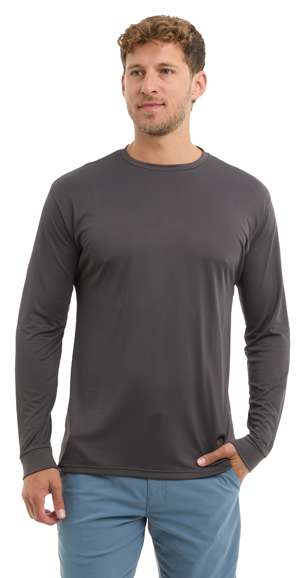 Image of Pelagic Aquatek Solid Long-Sleeve Shirt - Graphite