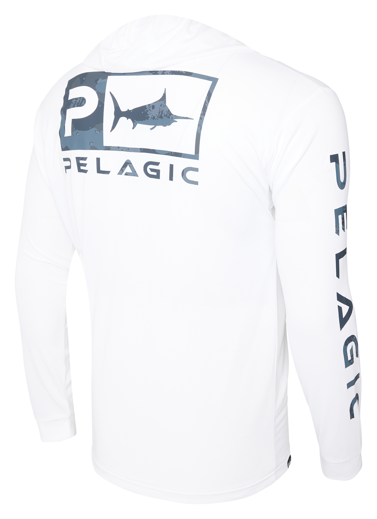 Image of Pelagic Aquatek Hooded Long-Sleeve Shirt - White