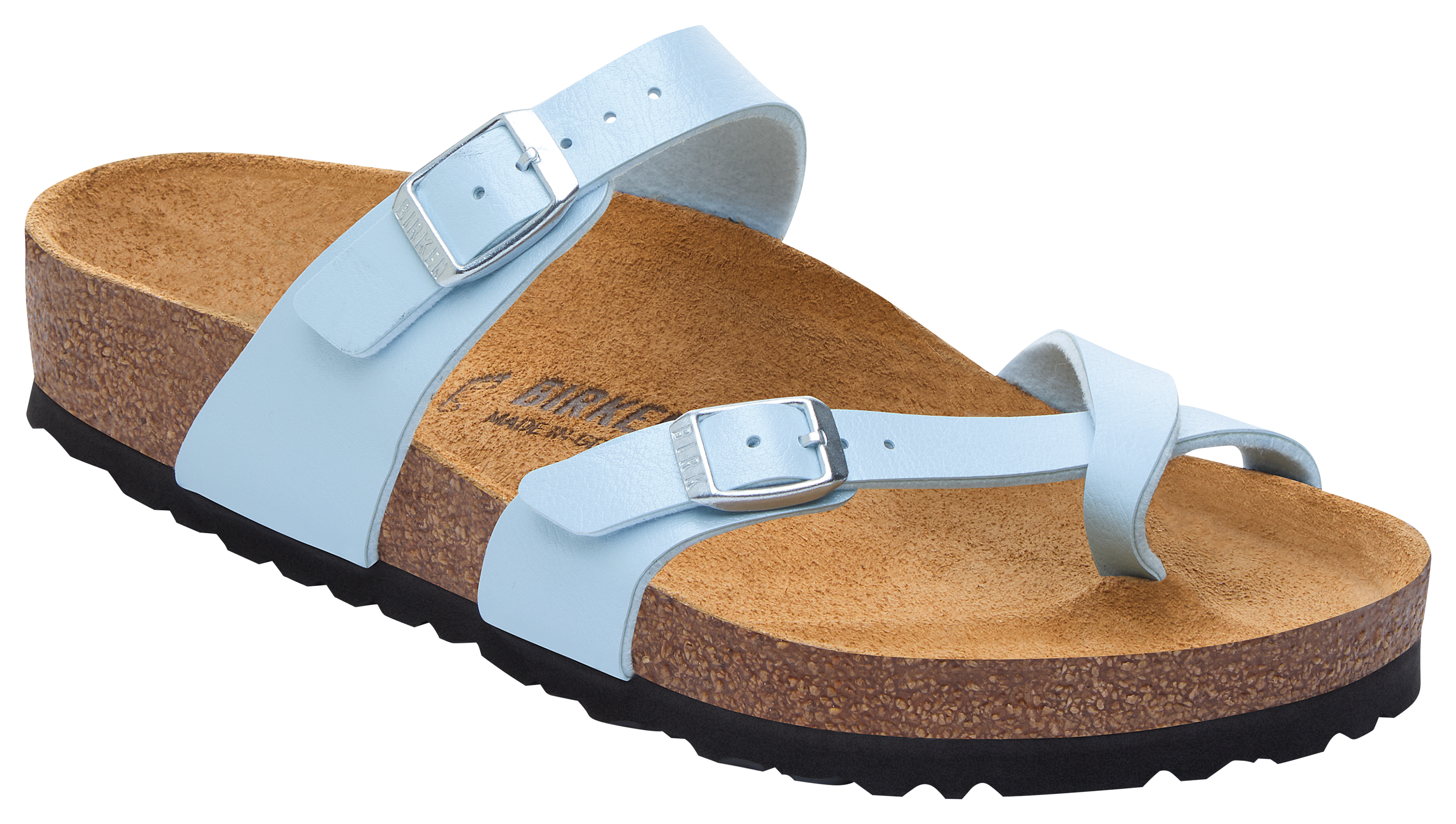 Image of Birkenstock Mayari Birko-Flor Toe-Loop Sandals for Women - Baby Blue