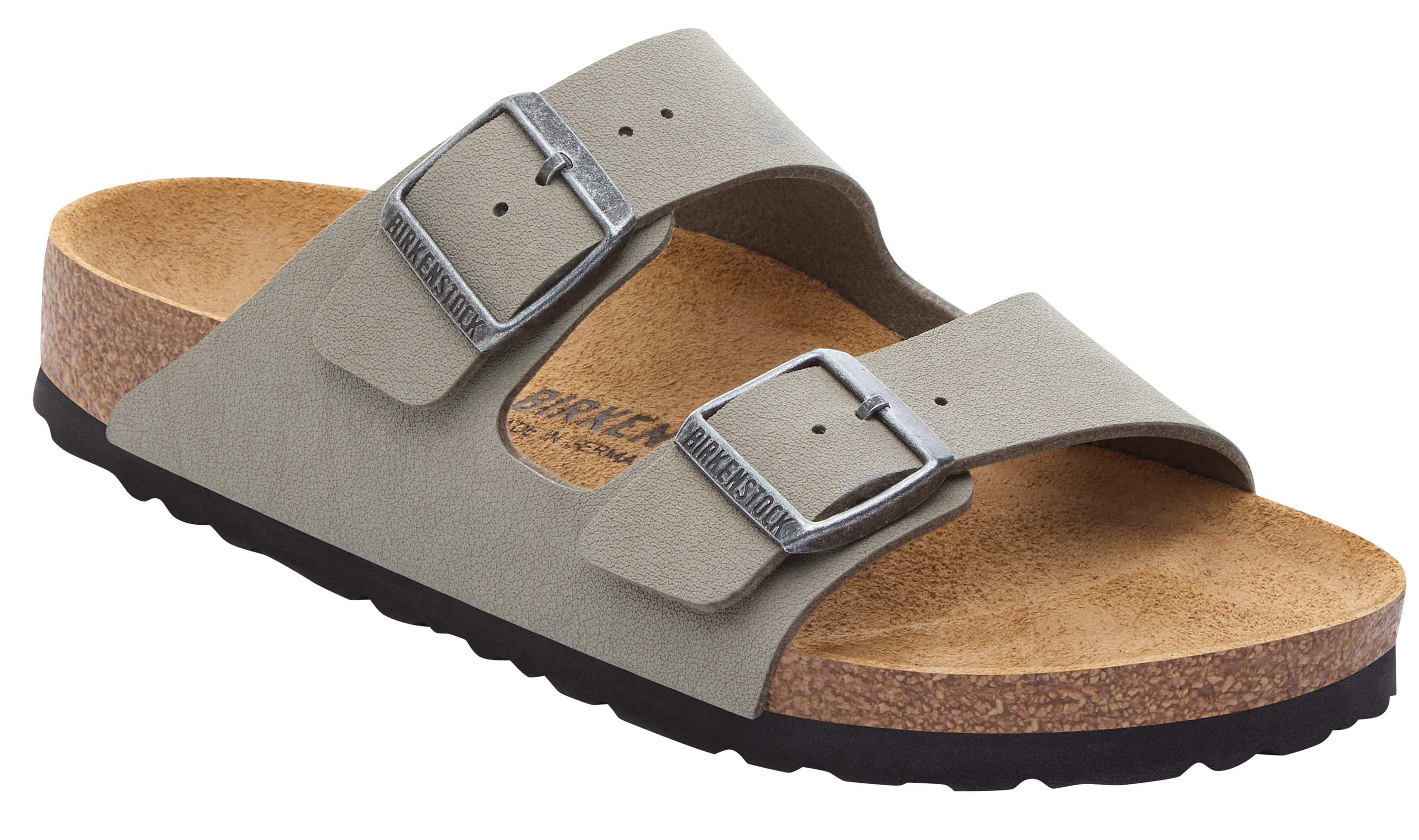 Image of Birkenstock Arizona Birkibuc Sandals for Women - Gray Taupe