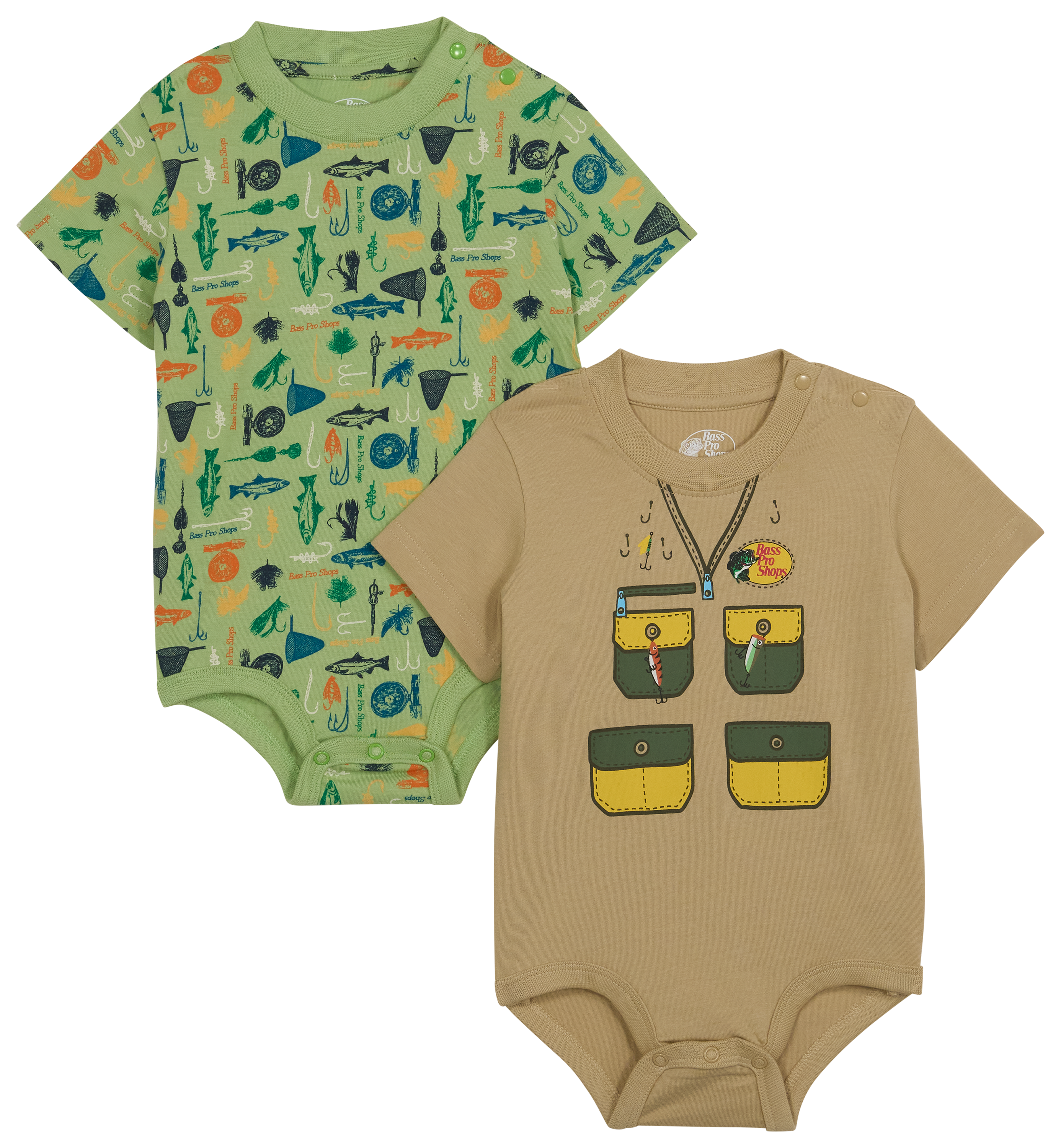 Image of Bass Pro Shops Fishing Bodysuit 2-Piece Set for Babies