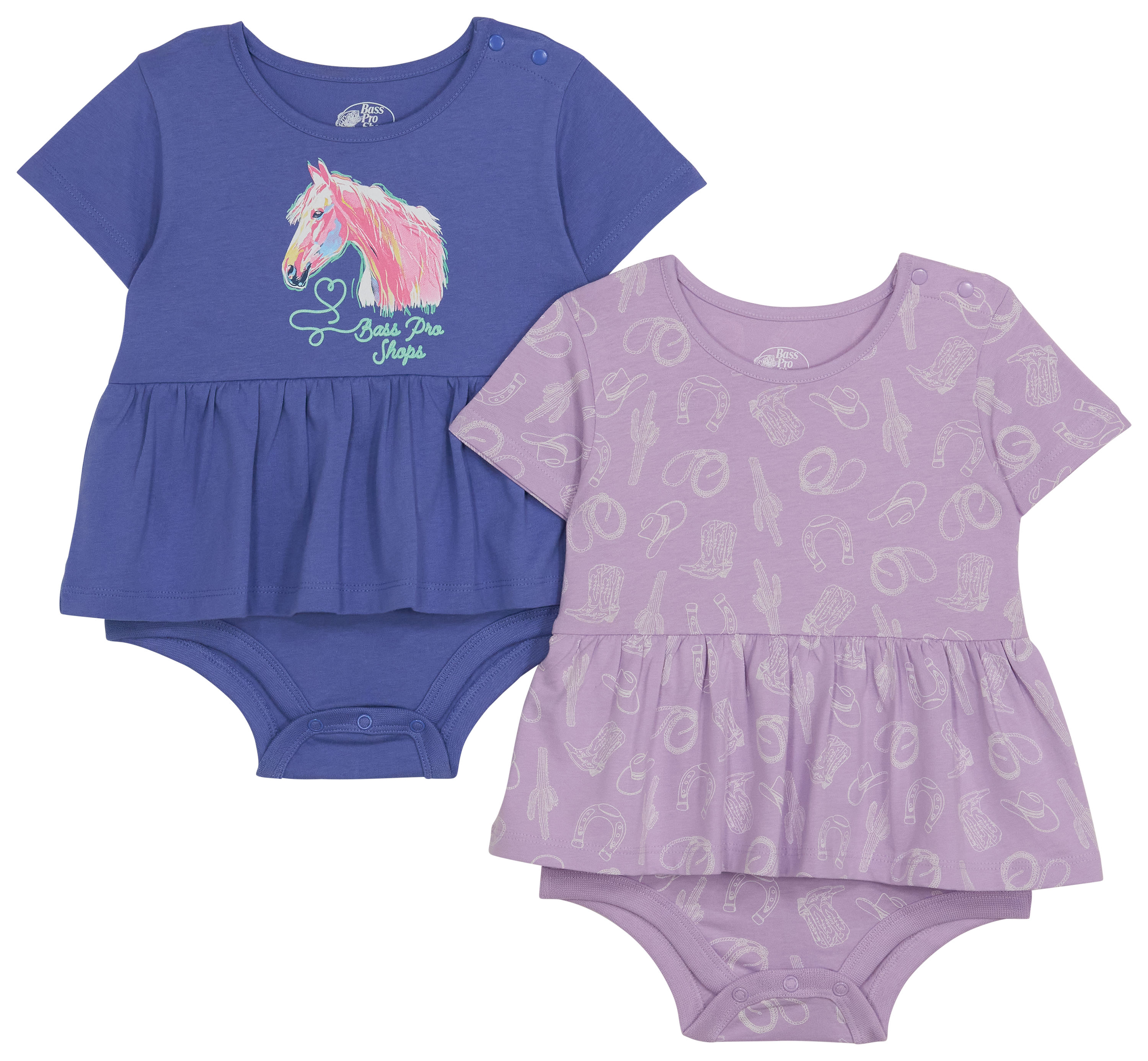 Image of Bass Pro Shops Dress Bodysuit 2-Piece Set for Babies - Bleached Denim - 3 Months