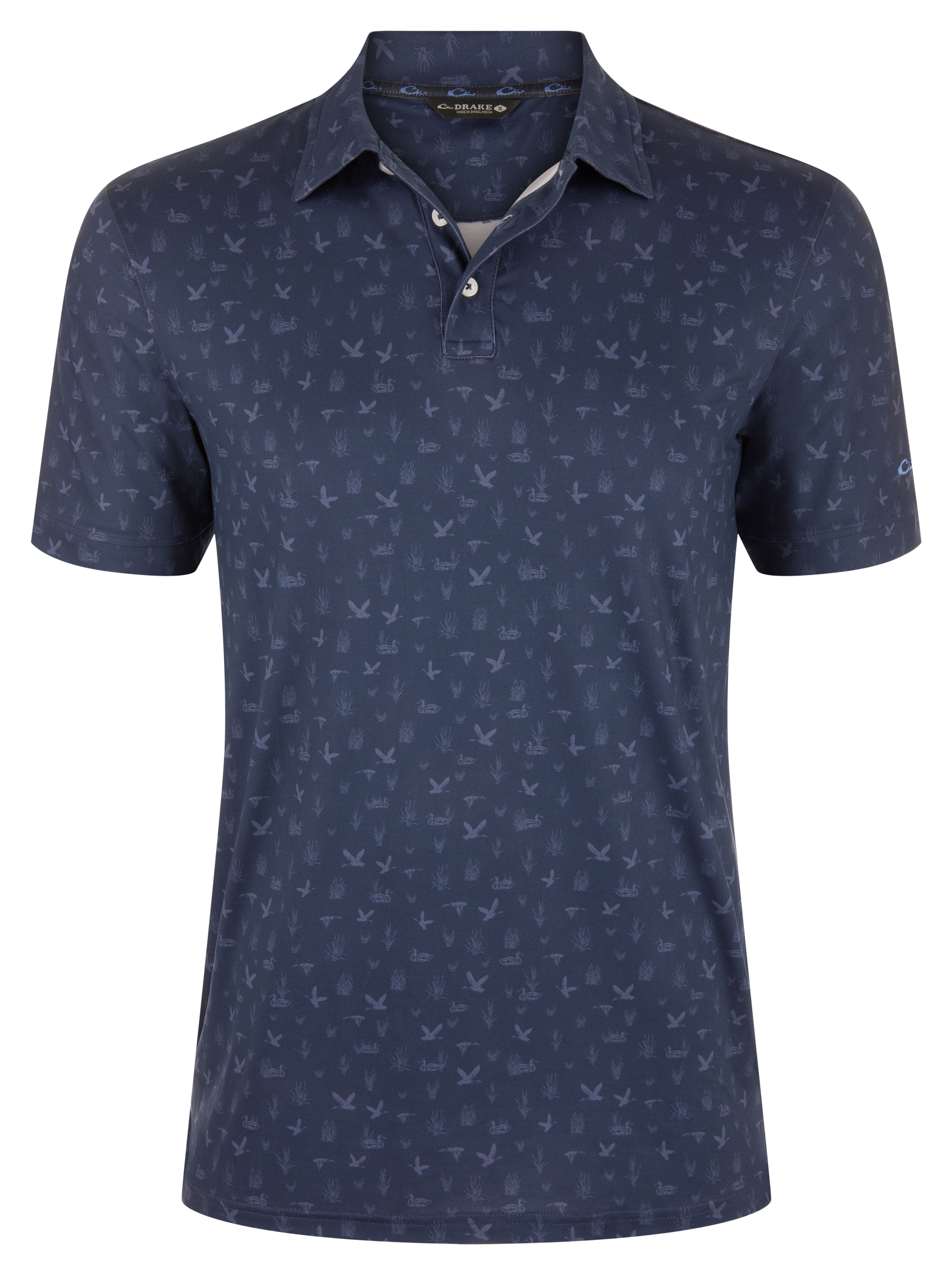 Image of Drake Waterfowl Marsh Duck Short-Sleeve Polo Shirt - Spellbound