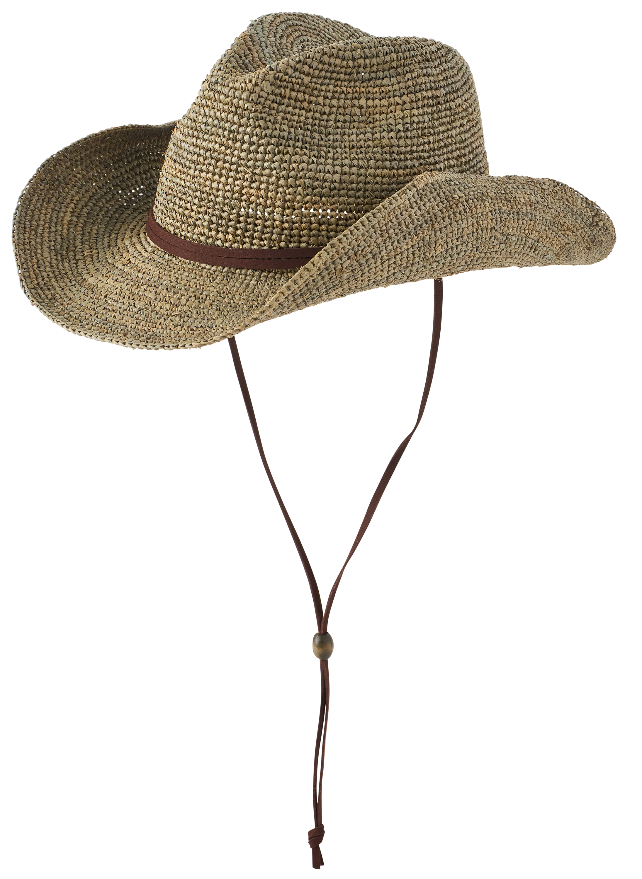 Image of Natural Reflections Croched Raffia Western Hat - Seal