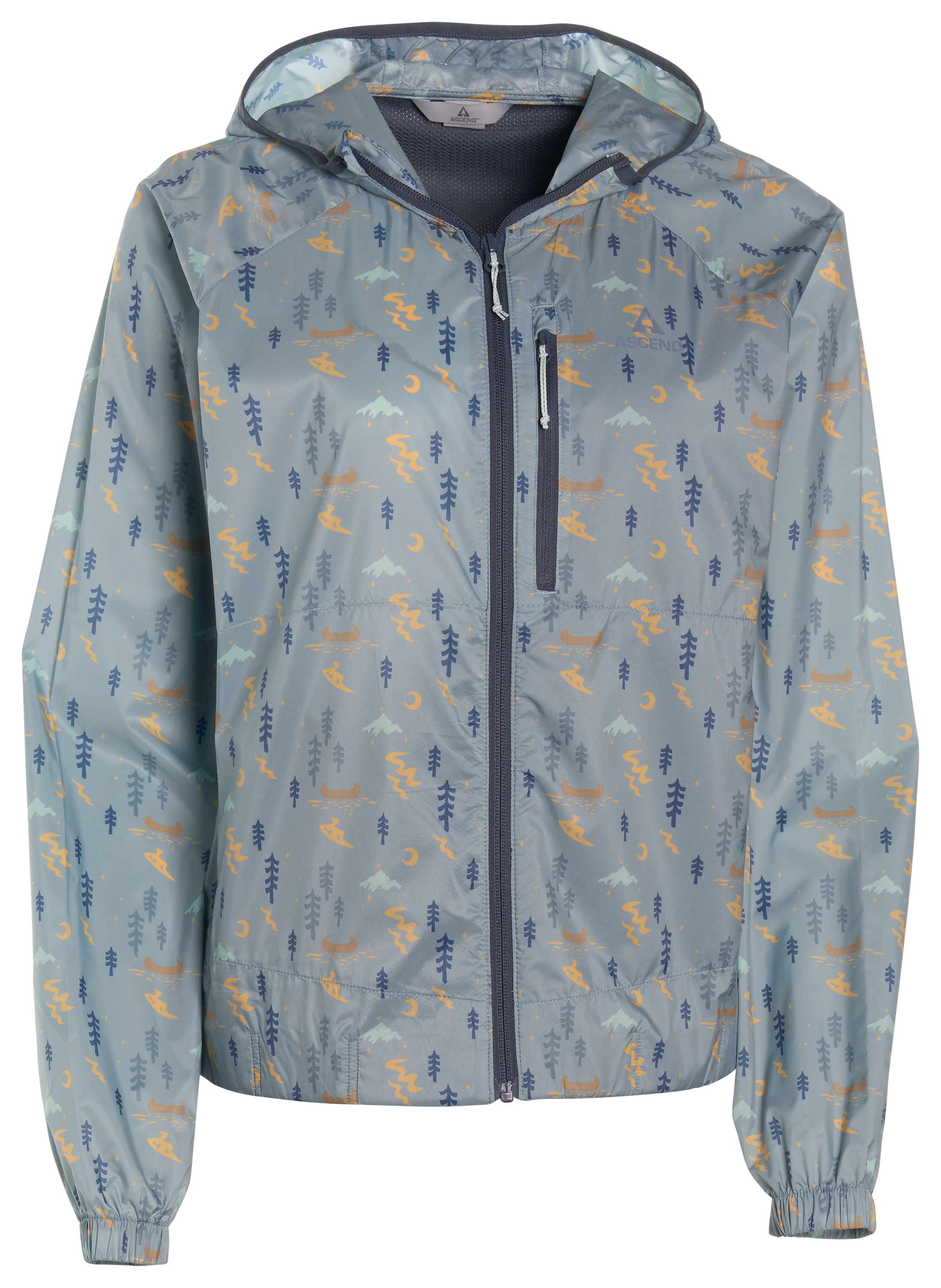 Image of Ascend Lightweight Packable Jacket - Slate Night Canoe Print
