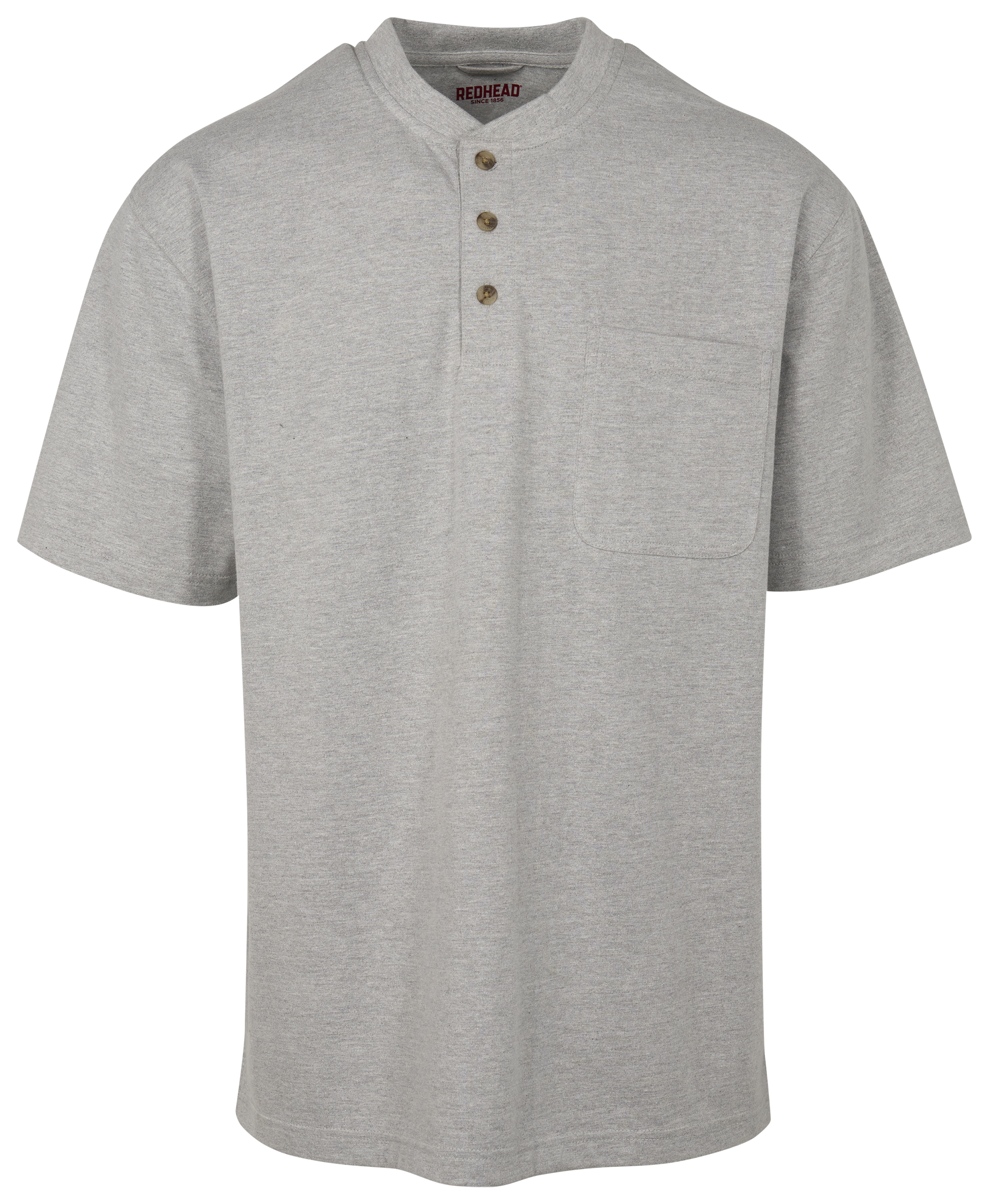 Image of RedHead Henley Pocket Short-Sleeve Shirt - Titanium Heather