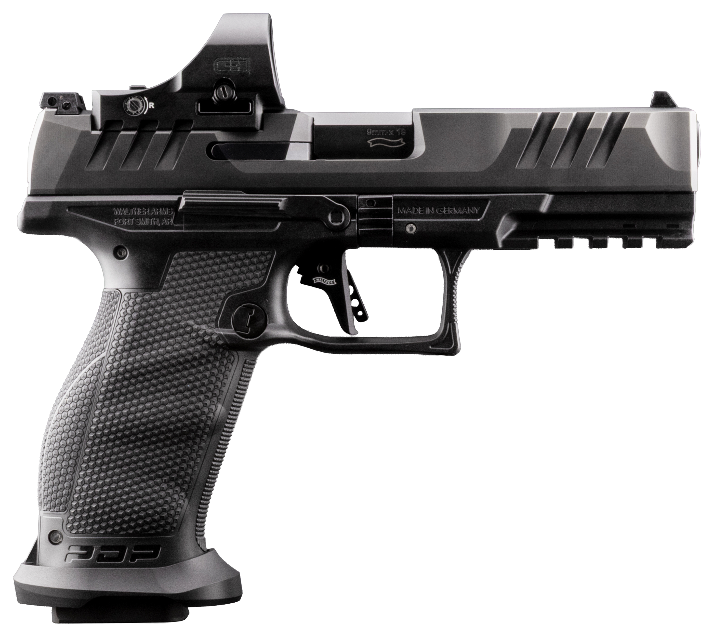 Walther PDP ProE 45 SemiAuto Pistol with CampH WLDMO Red Dot Sight  9mm  10 Capacity