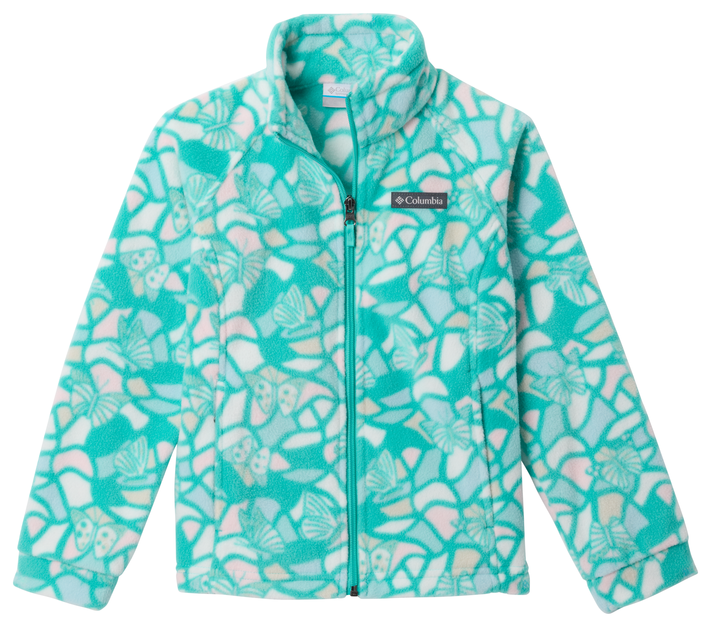 Image of Columbia Benton Springs II Printed Fleece Jacket for Toddlers - Dolphin Fly High - 2T