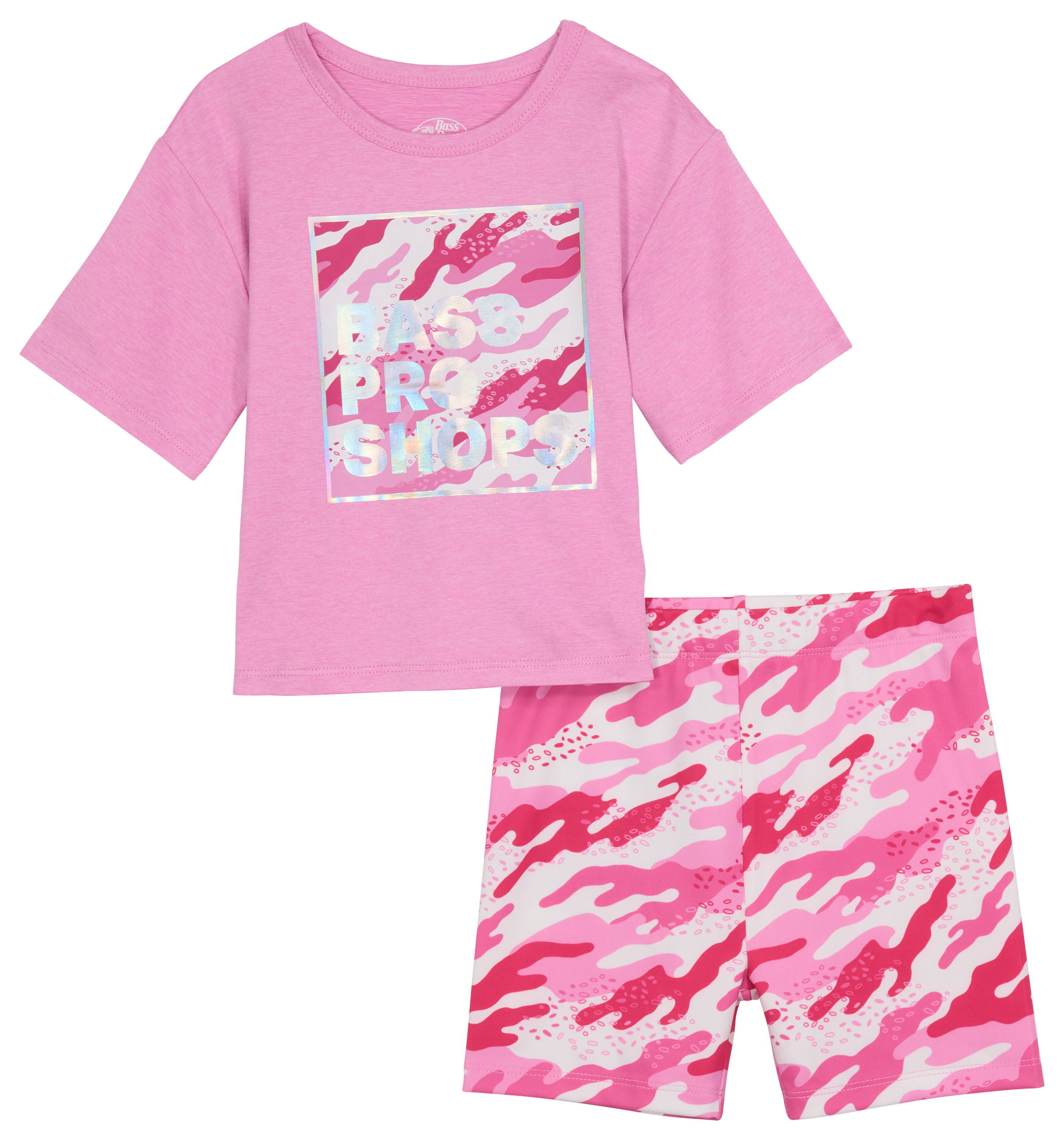 Image of Bass Pro Shops Performance Short-Sleeve T-Shirt and Shorts Set for Toddlers - Lilac Chiffon