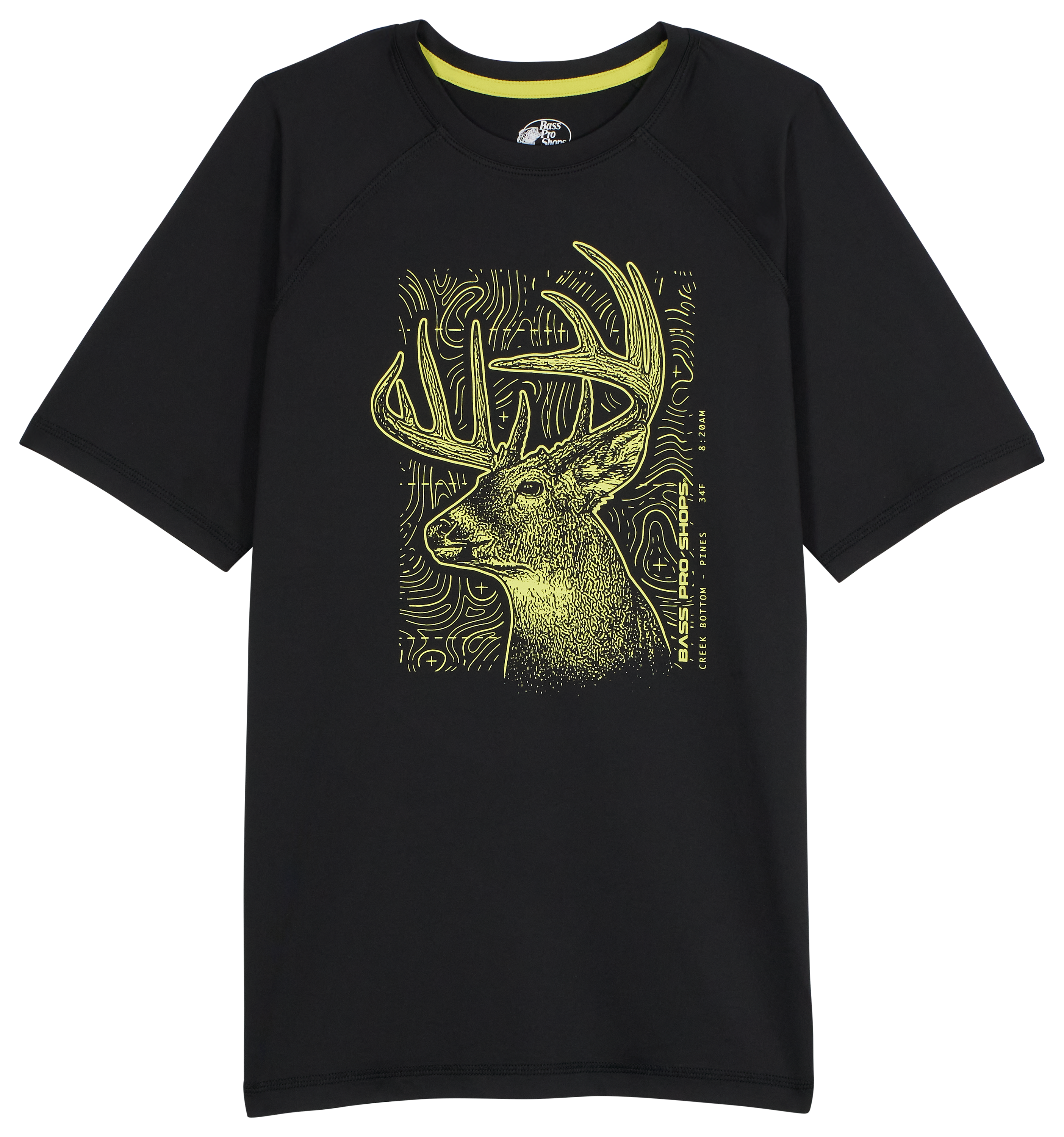 Image of Bass Pro Shops Performance Raglan Short-Sleeve T-Shirt for Kids - Black - XS