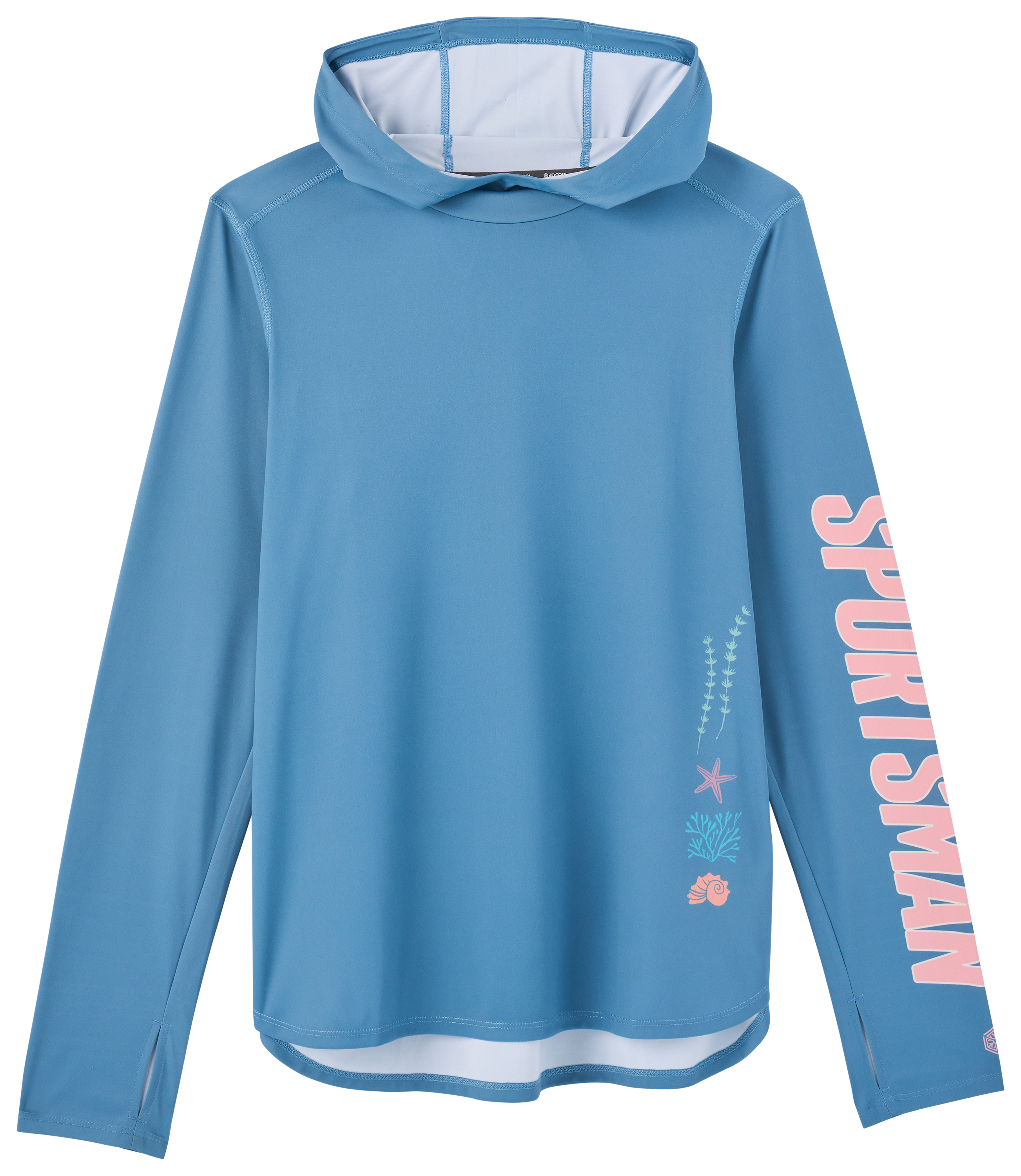 Image of World Wide Sportsman Coral Graphic 3D Cool Angler Hoodie - Blue Shadow