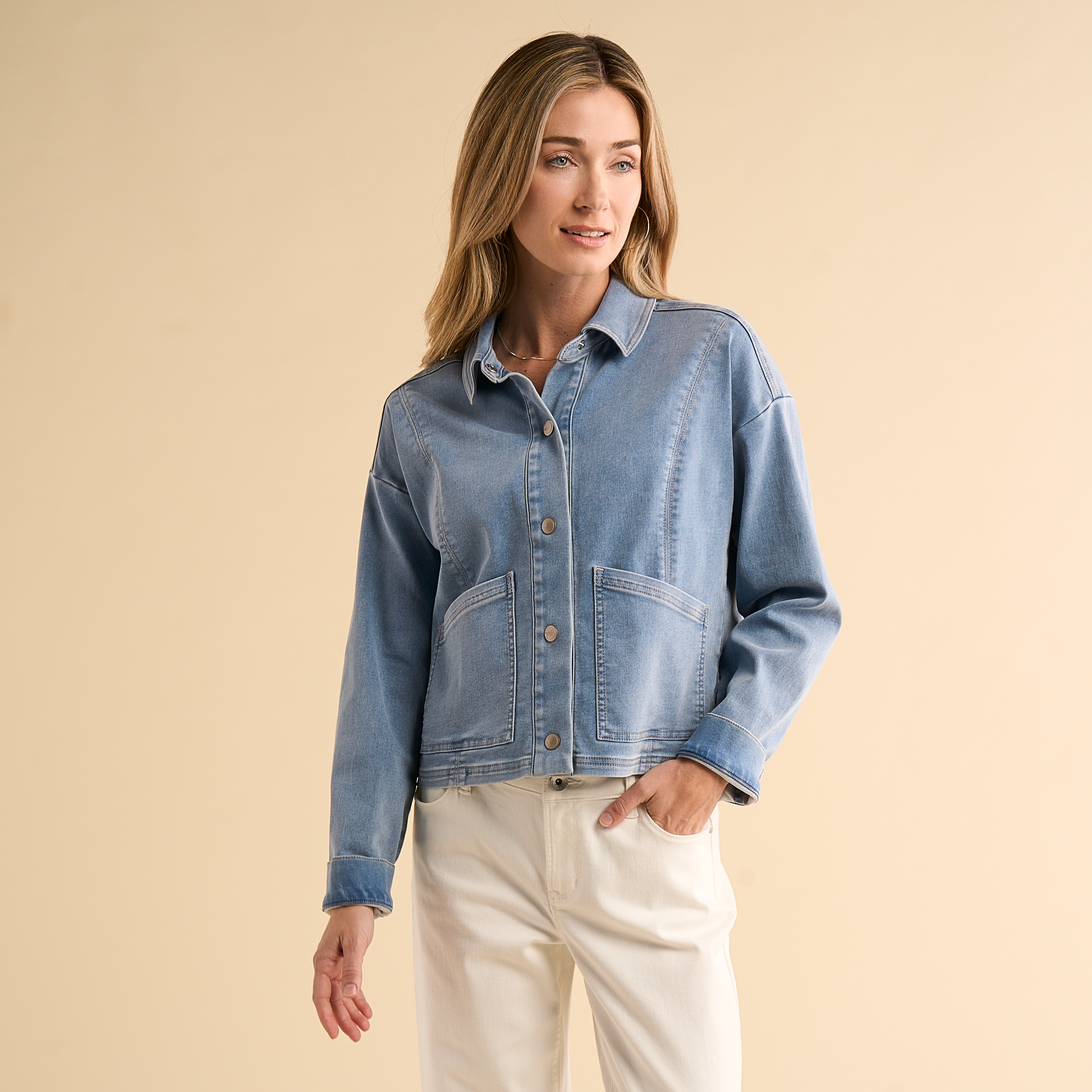 Image of Natural Reflections Daybreak Knit Denim Jacket