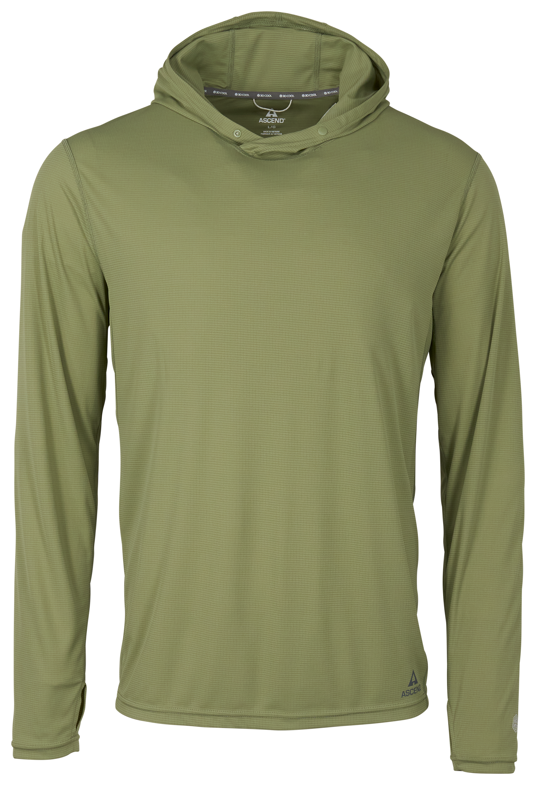 Image of Ascend 3D Cool Aerotrek Knit Hoodie - Oil Green