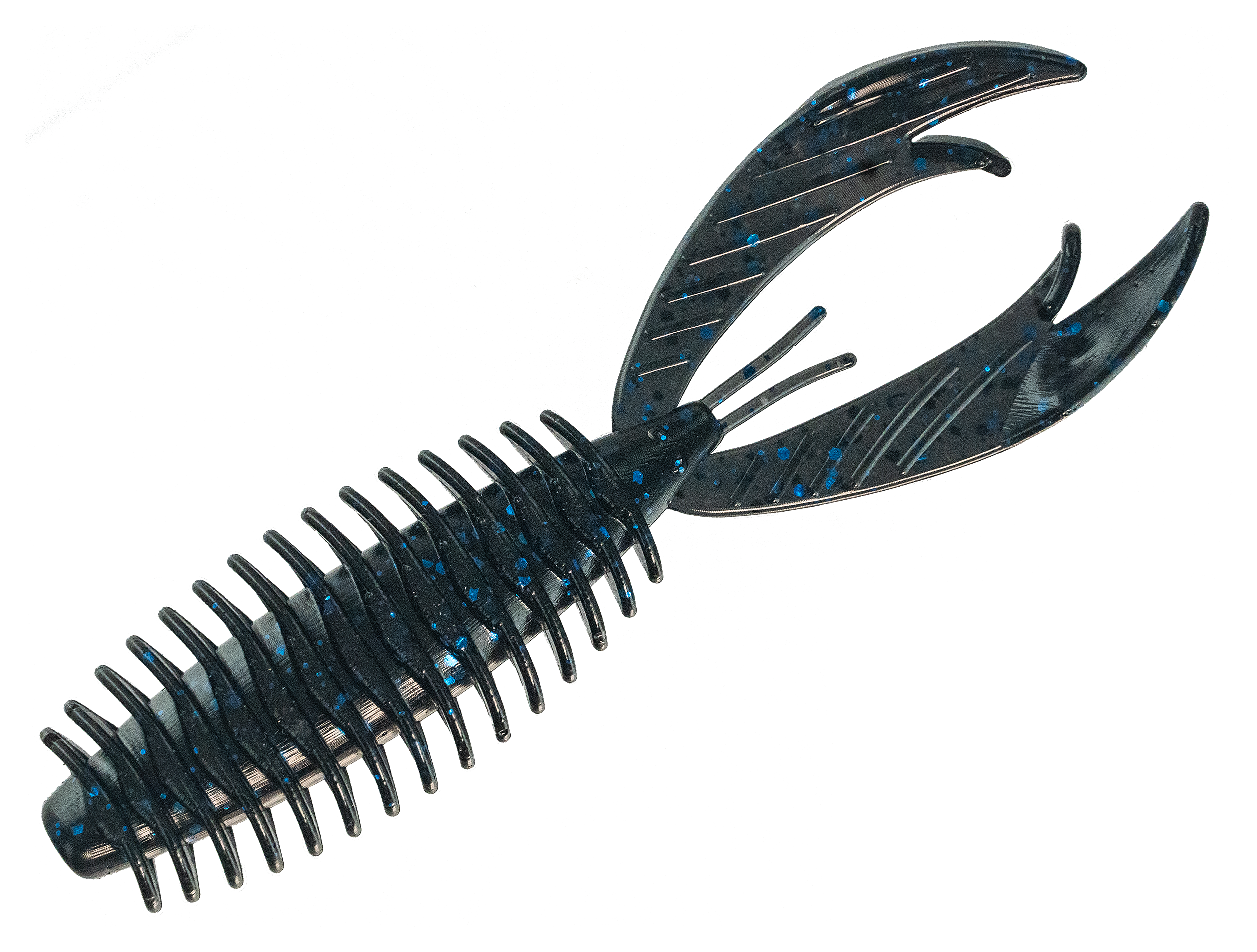 Image of Big Bite Baits Fighting Craw - Black/Blue Flake