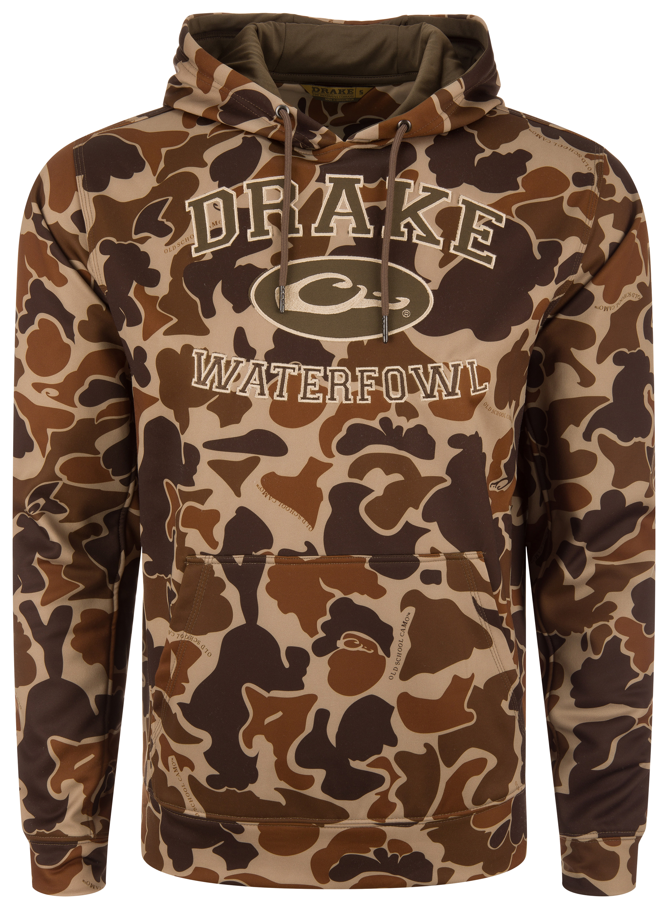 Image of Drake Waterfowl MST Performance Logo Fleece-Lined Camo Hoodie - Old School - M