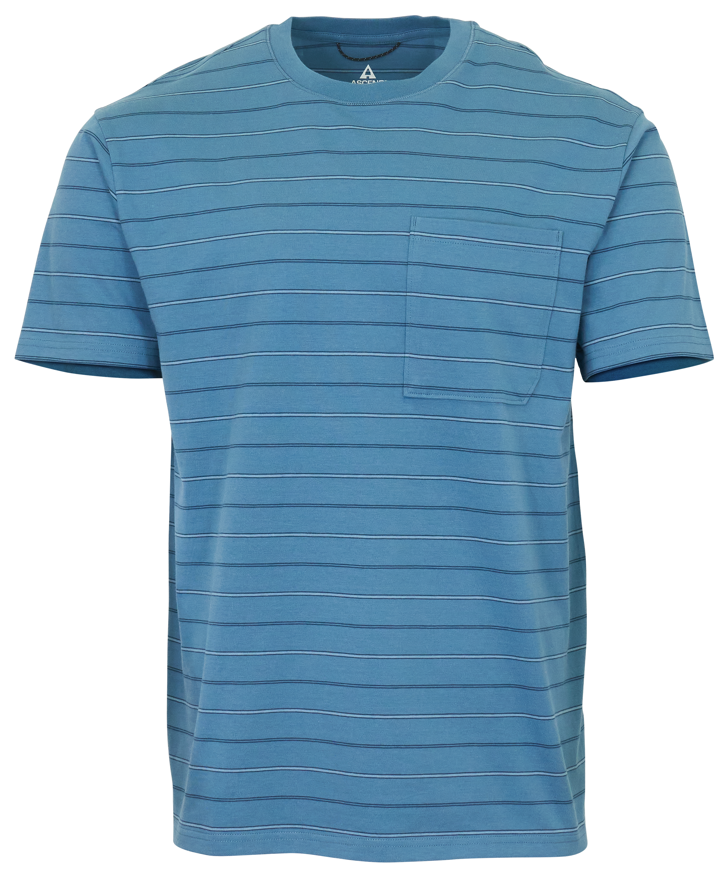 Image of Ascend Everyday Campside Short-Sleeve Pocket T-Shirt - Copen Blue Stripe